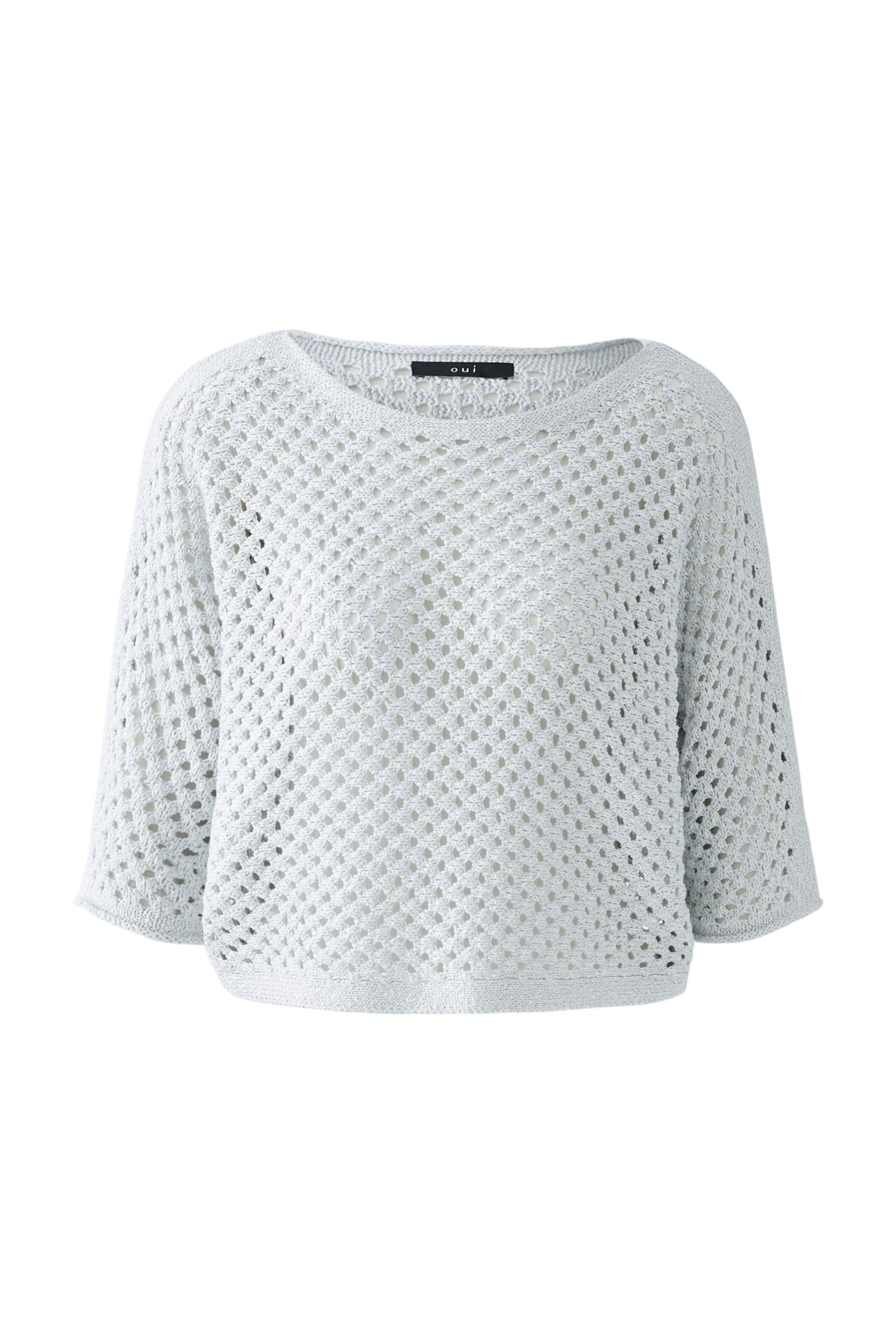 Pullover Baumwollmischung mit Glanzgarn