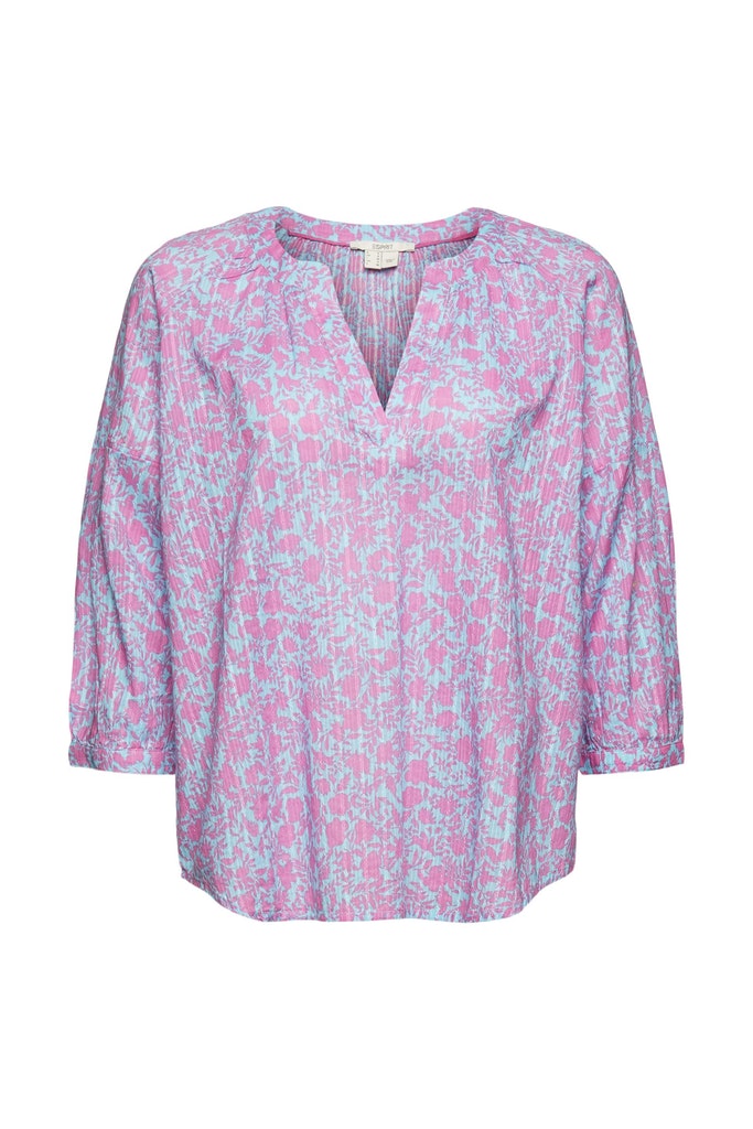 Gemusterte Bluse mit 3/4 Ärmeln