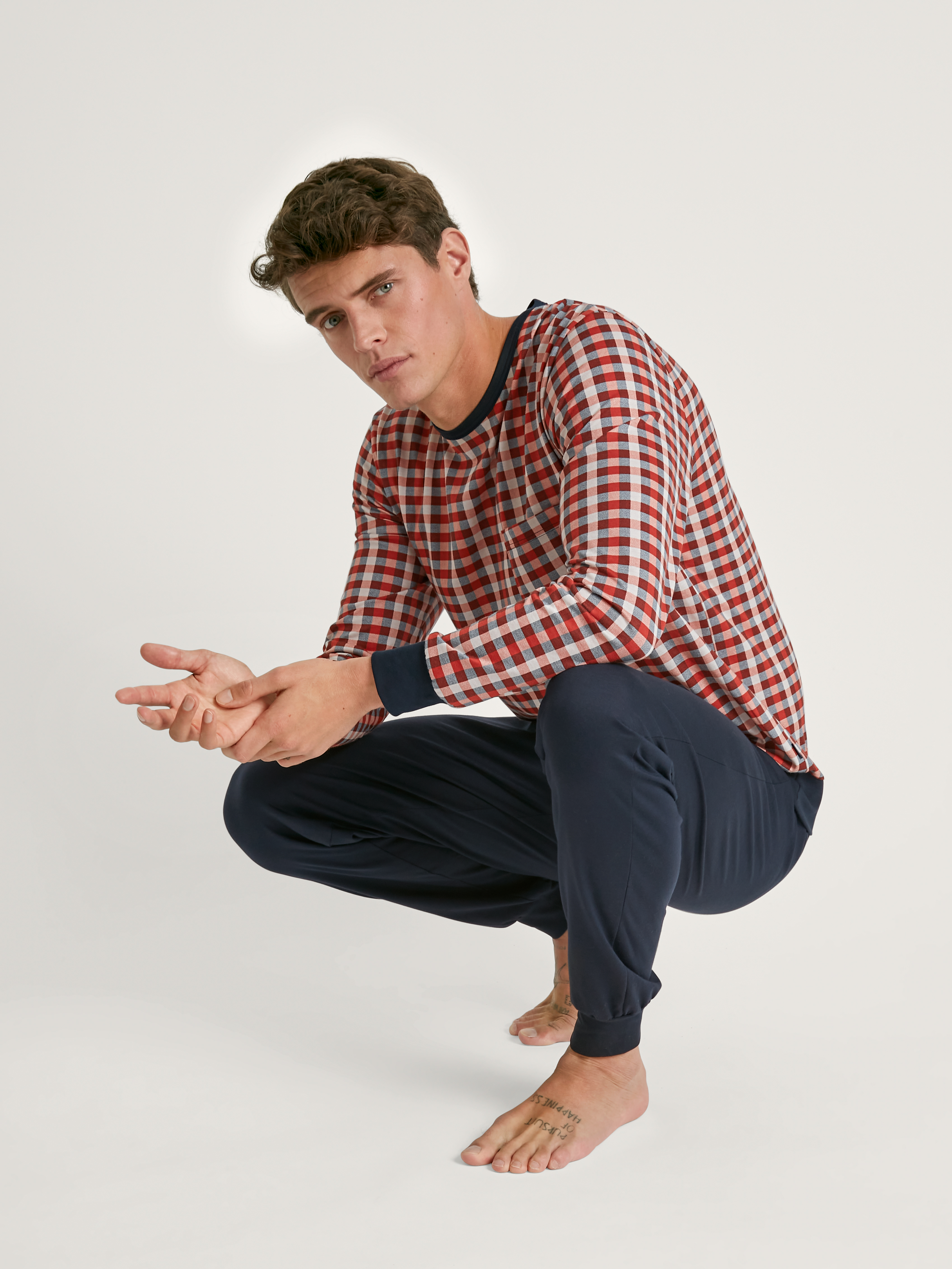 HERREN Pyjama mit Bündchen