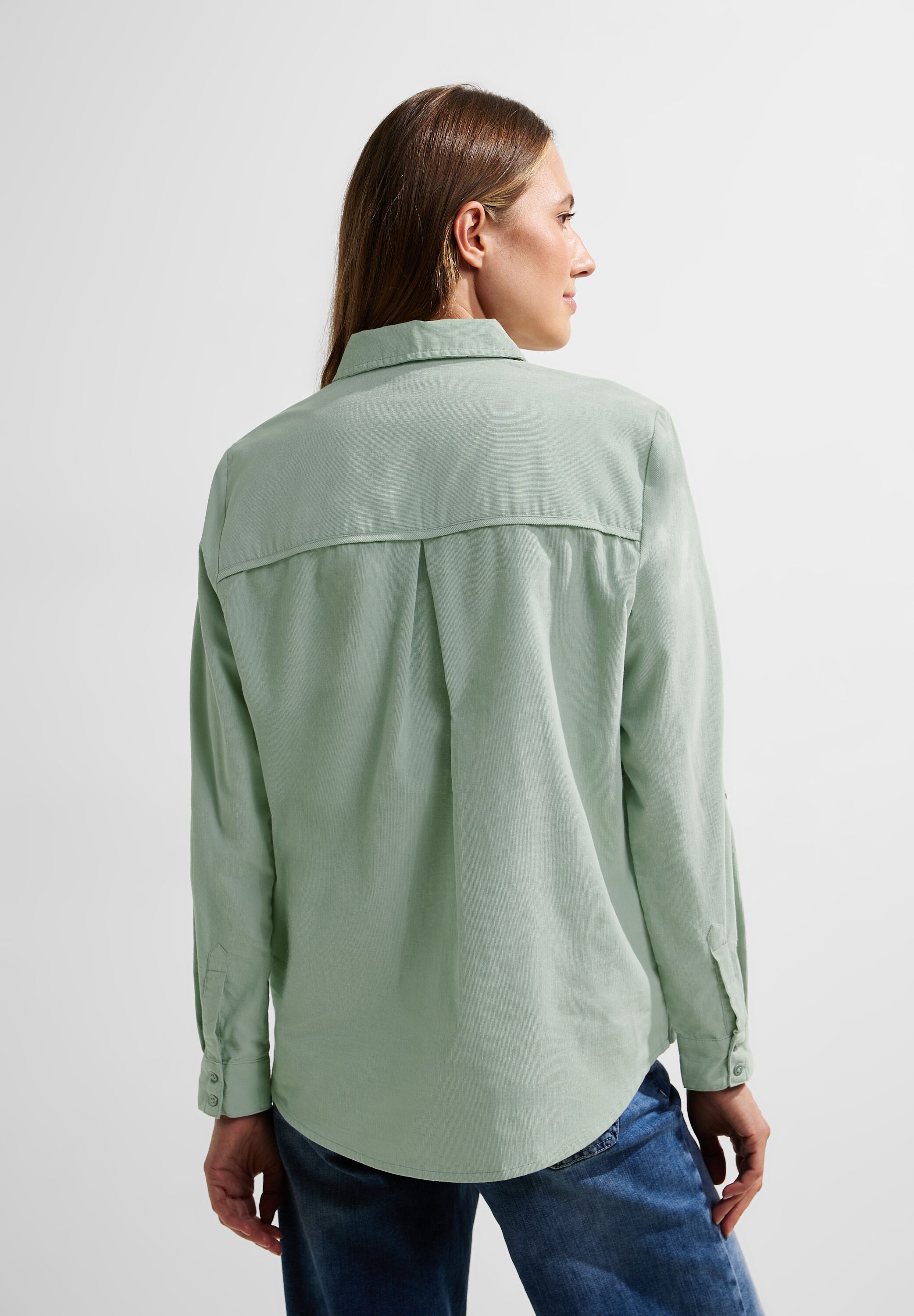 Cordbluse mit Hemdkragen