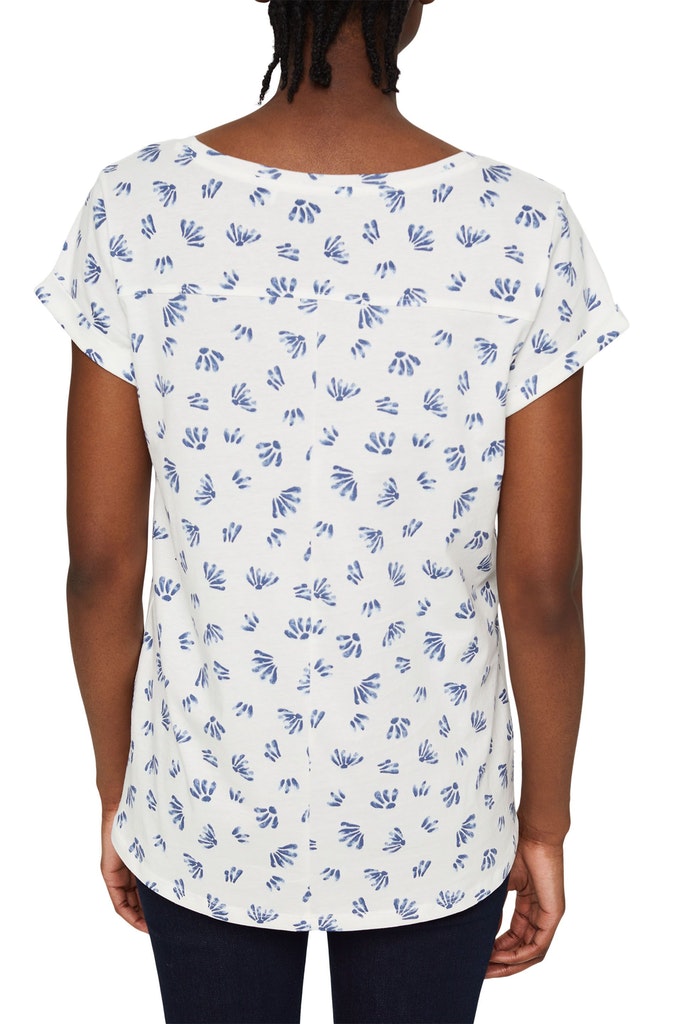 T-Shirt mit Blätter-Print, 100% Bio-Baumwolle