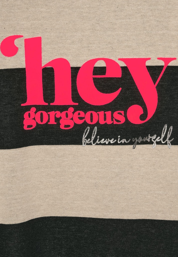 Streifenshirt mit Flockprint