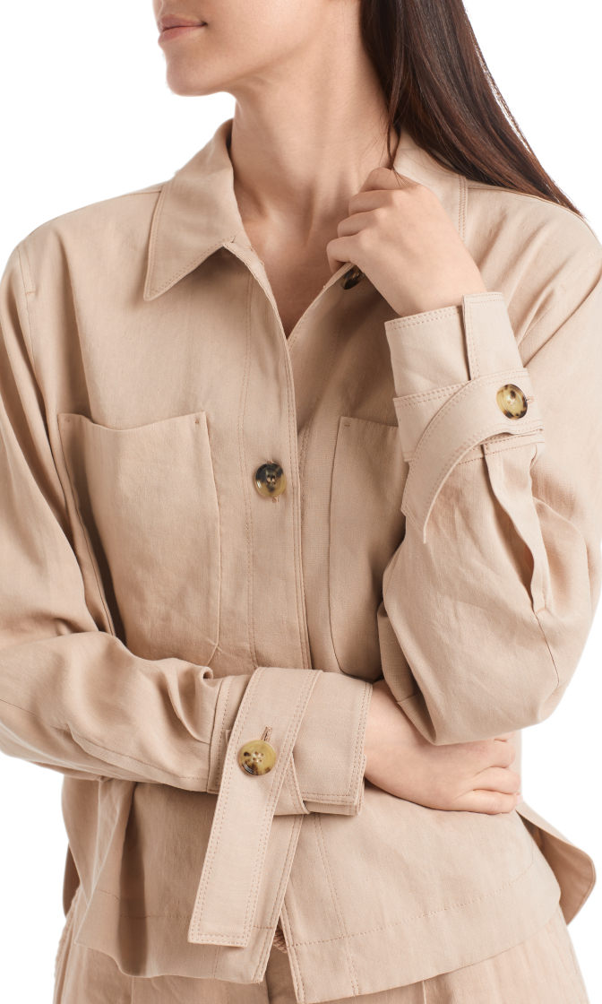 Hemdjacke aus Leinenmix