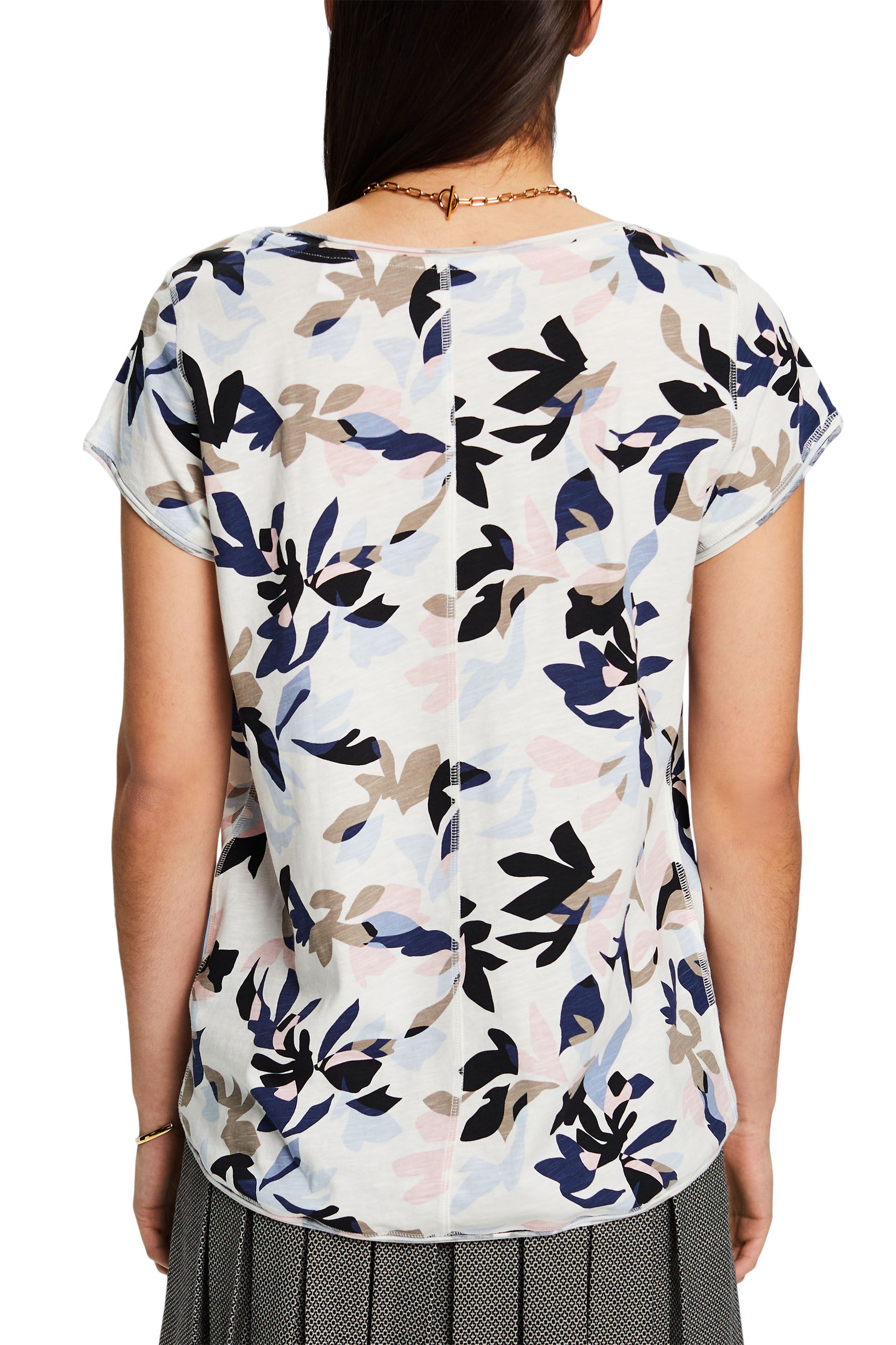 Top mit gerollten Kanten und Print