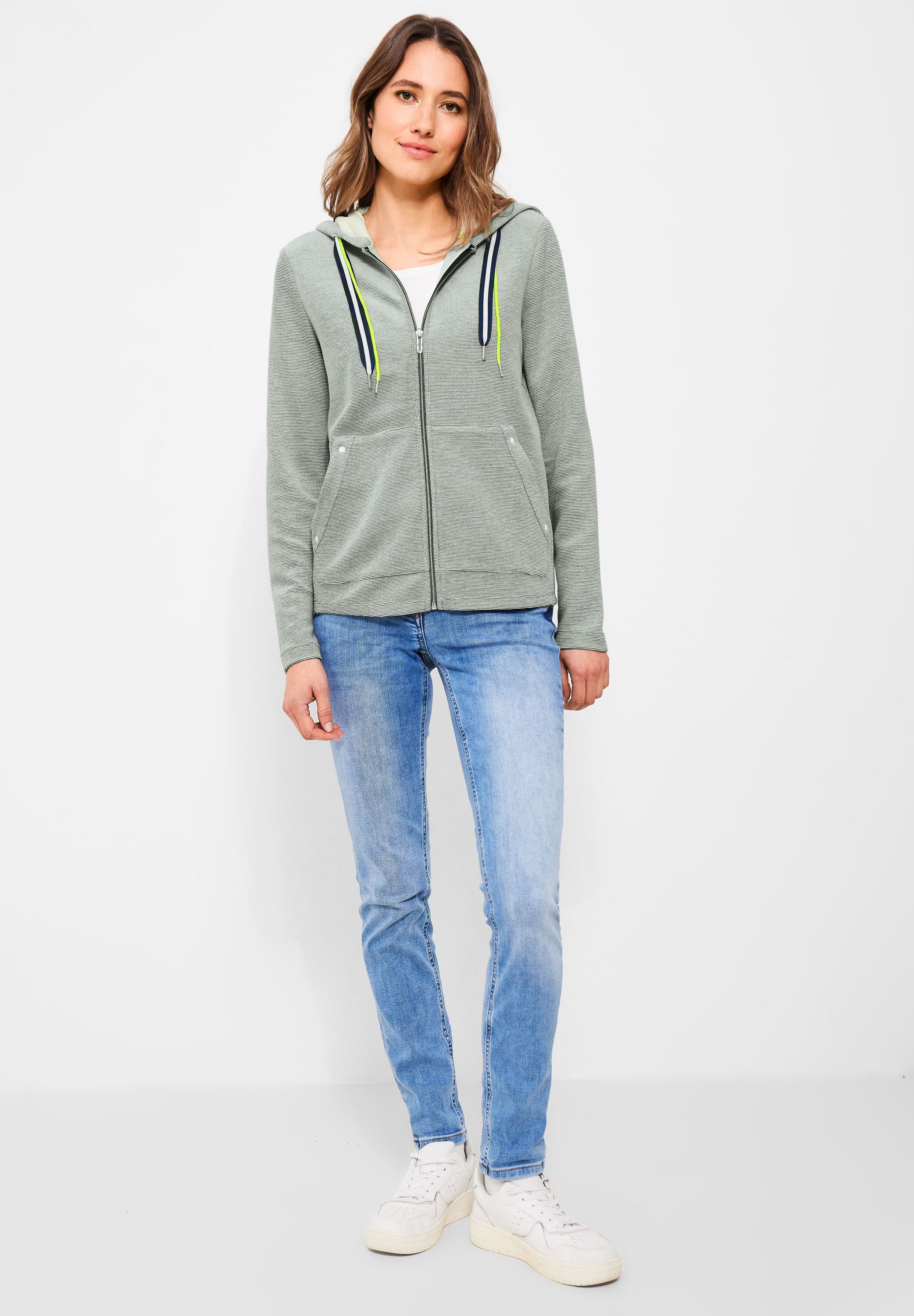 Shirtjacke mit Kapuze