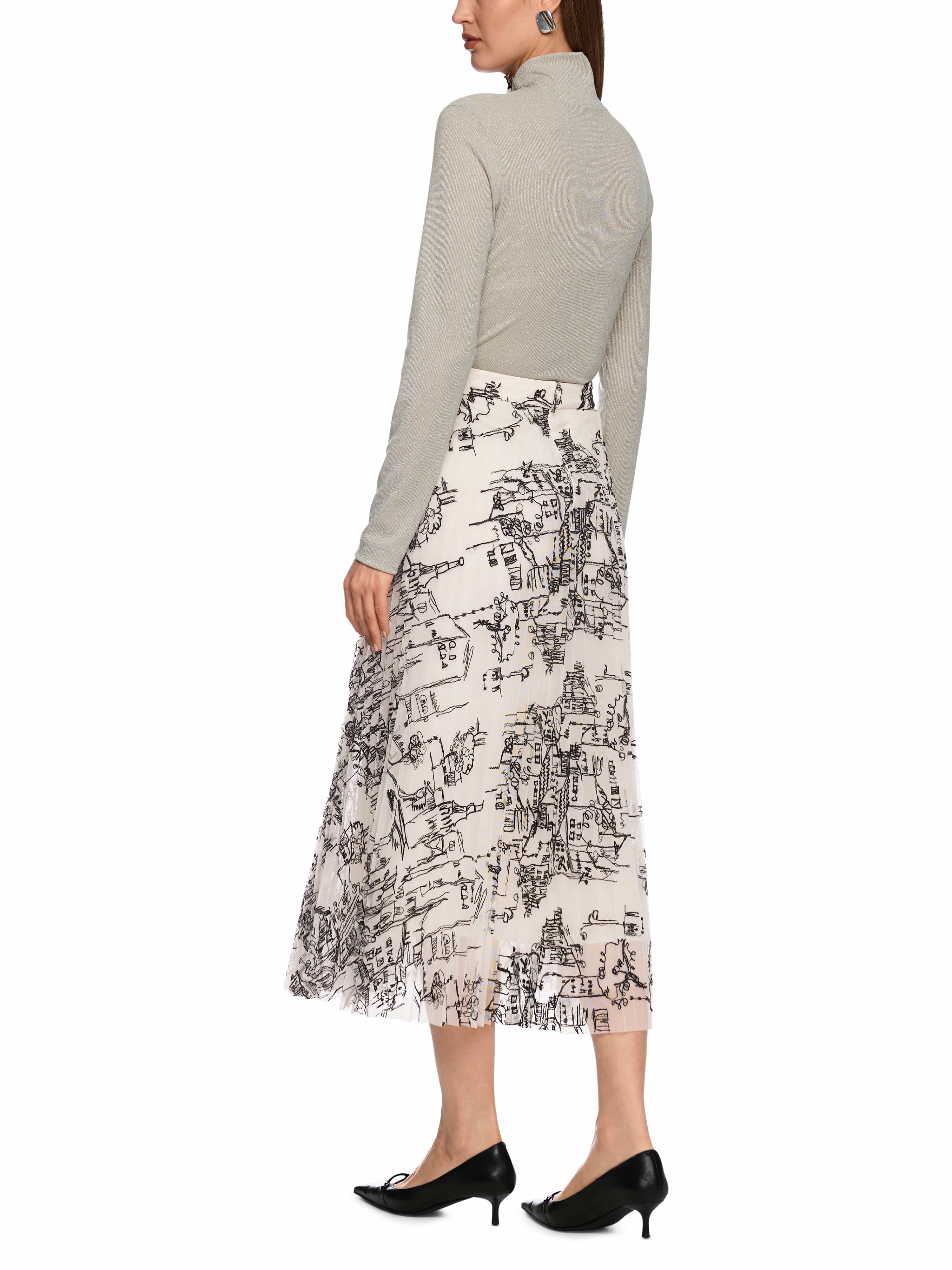 Plisseerock mit City-Motiv