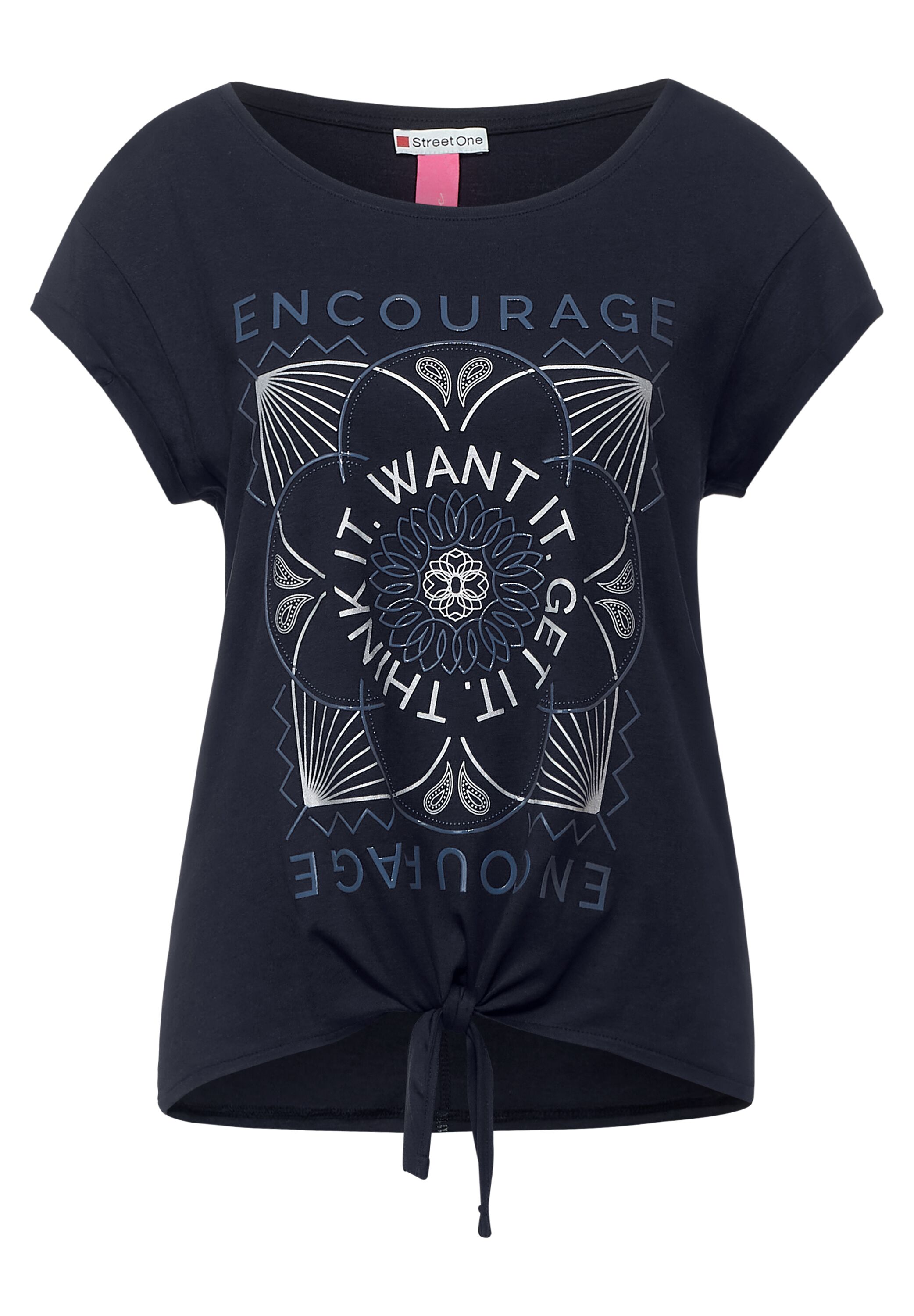 T-Shirt mit Knoten Detail