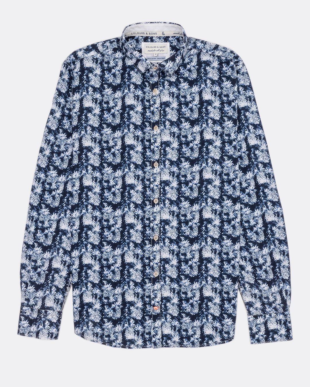 Shirt, Blue Pineapples Print