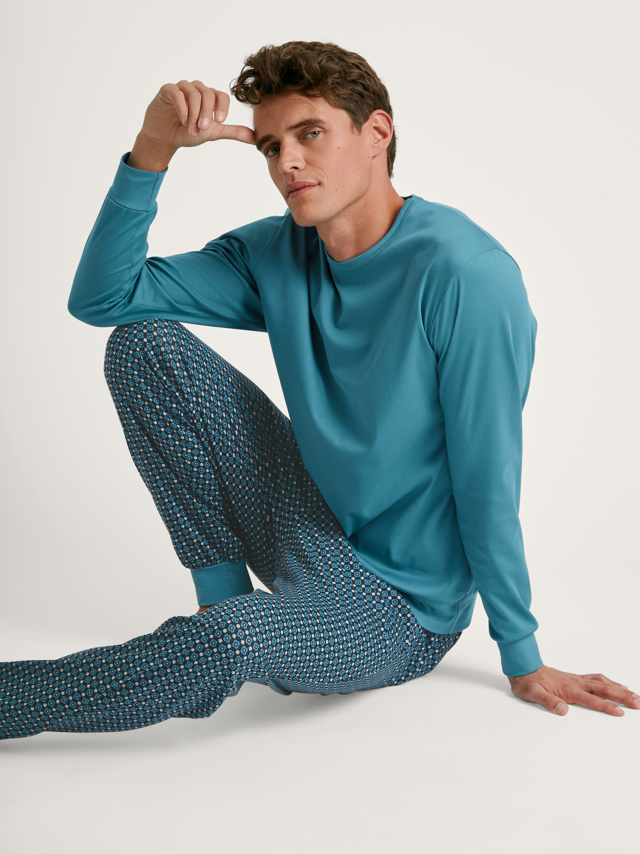 HERREN Pyjama mit Bündchen