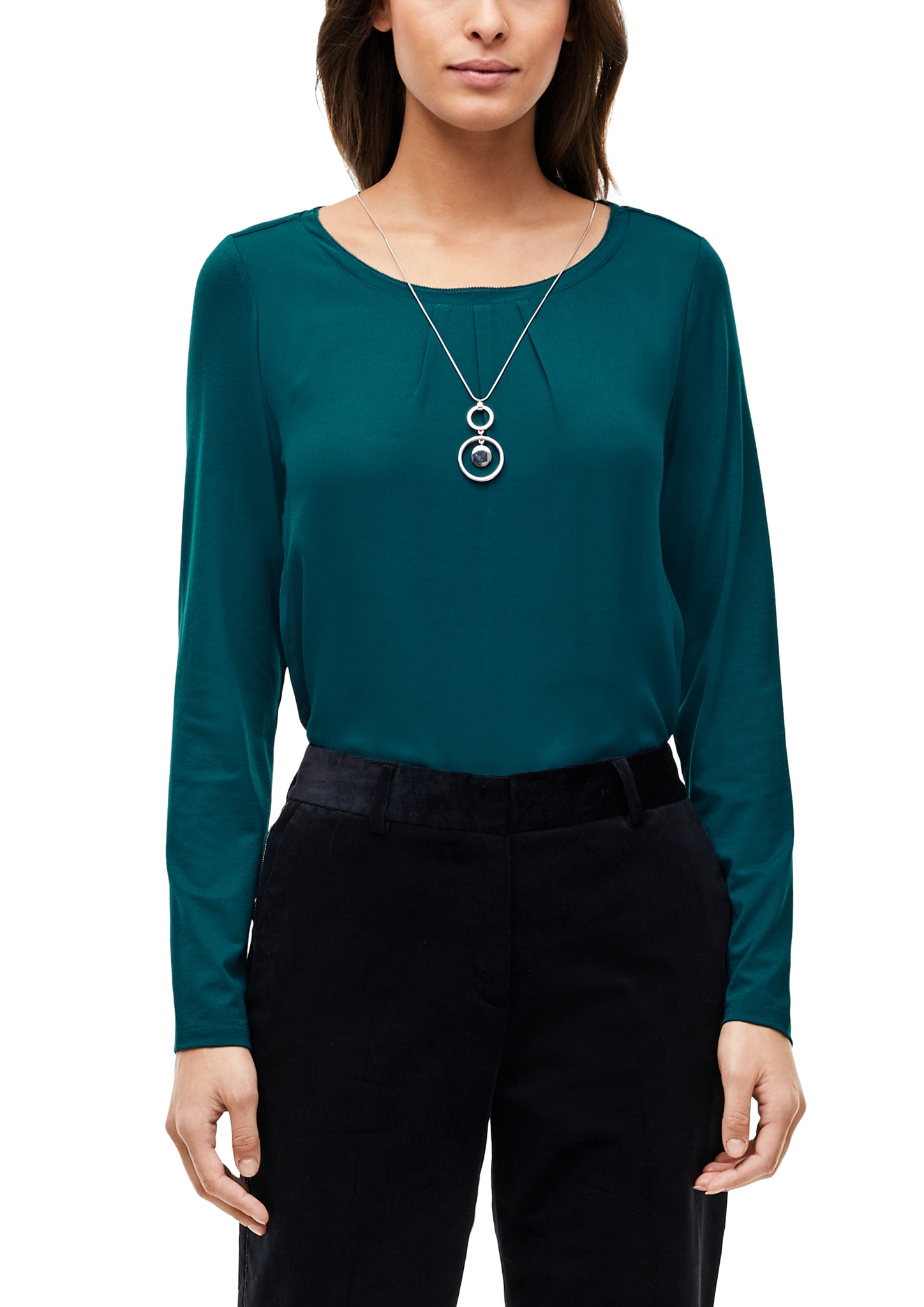 Chiffon/Jersey-Langarmshirt