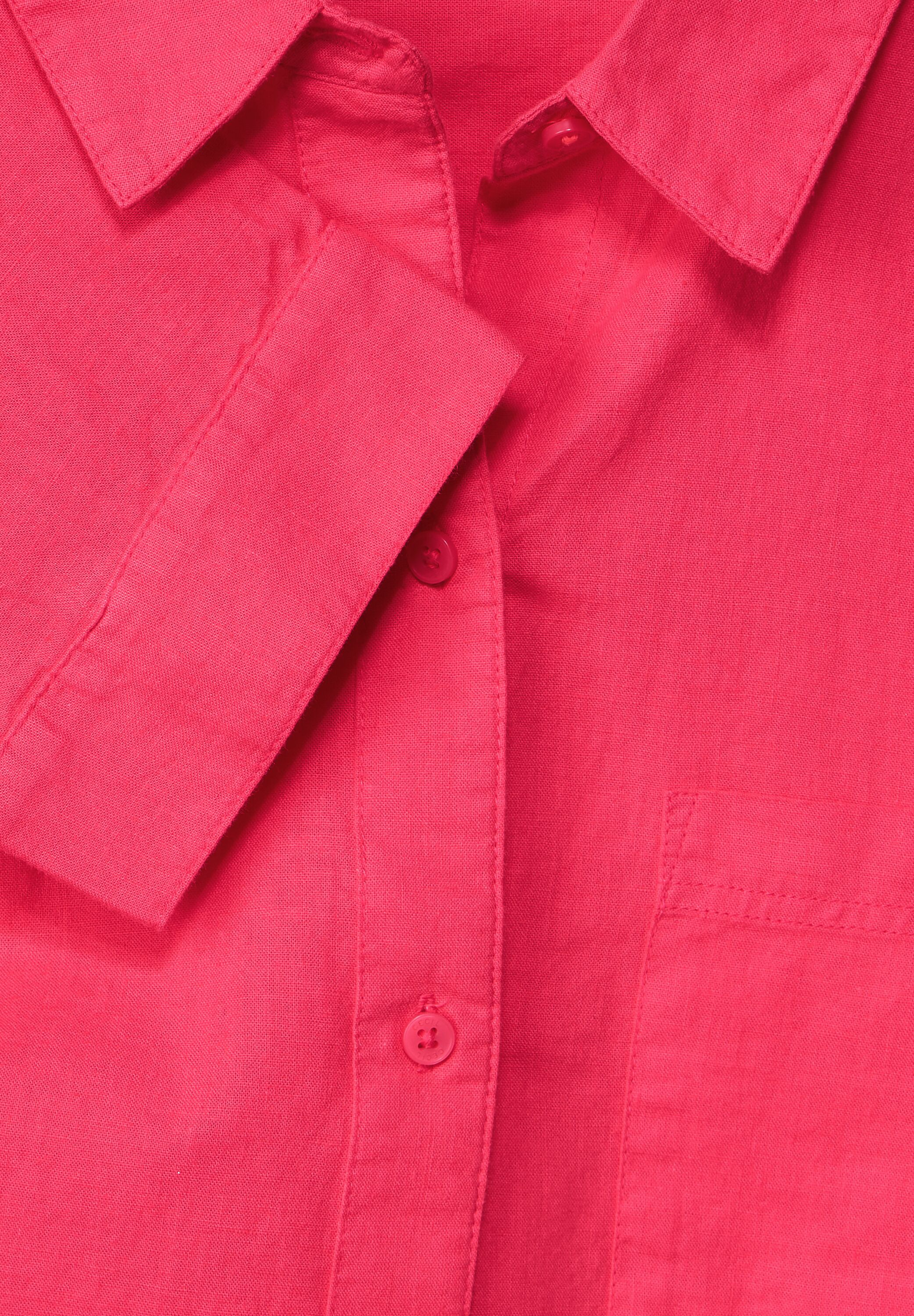 Unifarbene Leinenmix Bluse