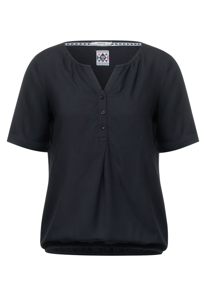 Bluse mit Gummizug im Saum