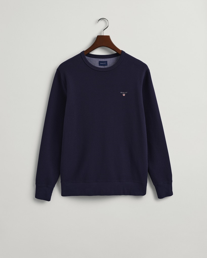 Rundhals-Sweatshirt mit Waffelstruktur