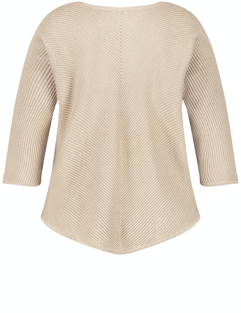 3/4 Arm Pullover mit spitz zulaufendem Saum
