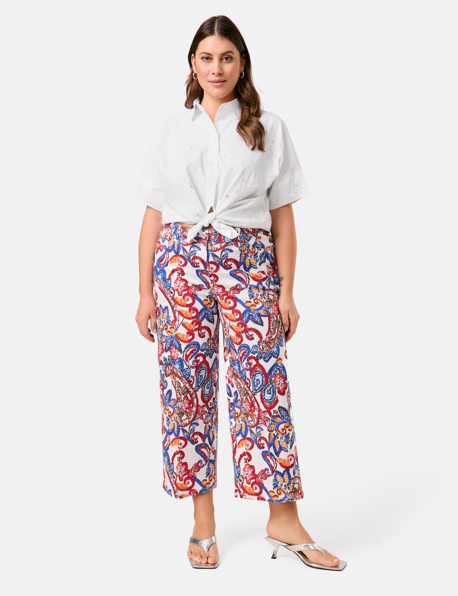 Weite 3/4 Hose mit Pailey-Print Lotta