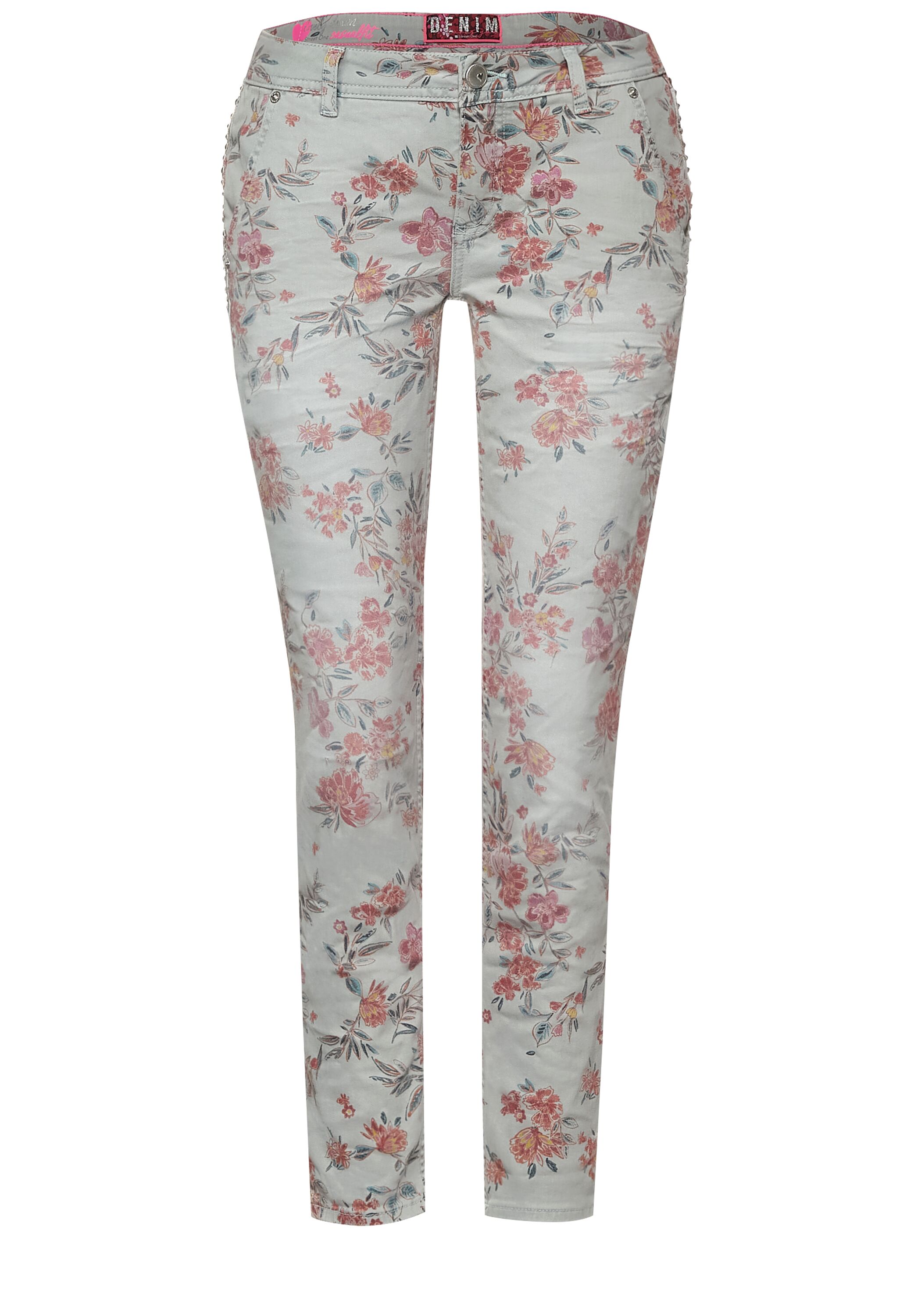 Casual Fit Hose mit Blumen