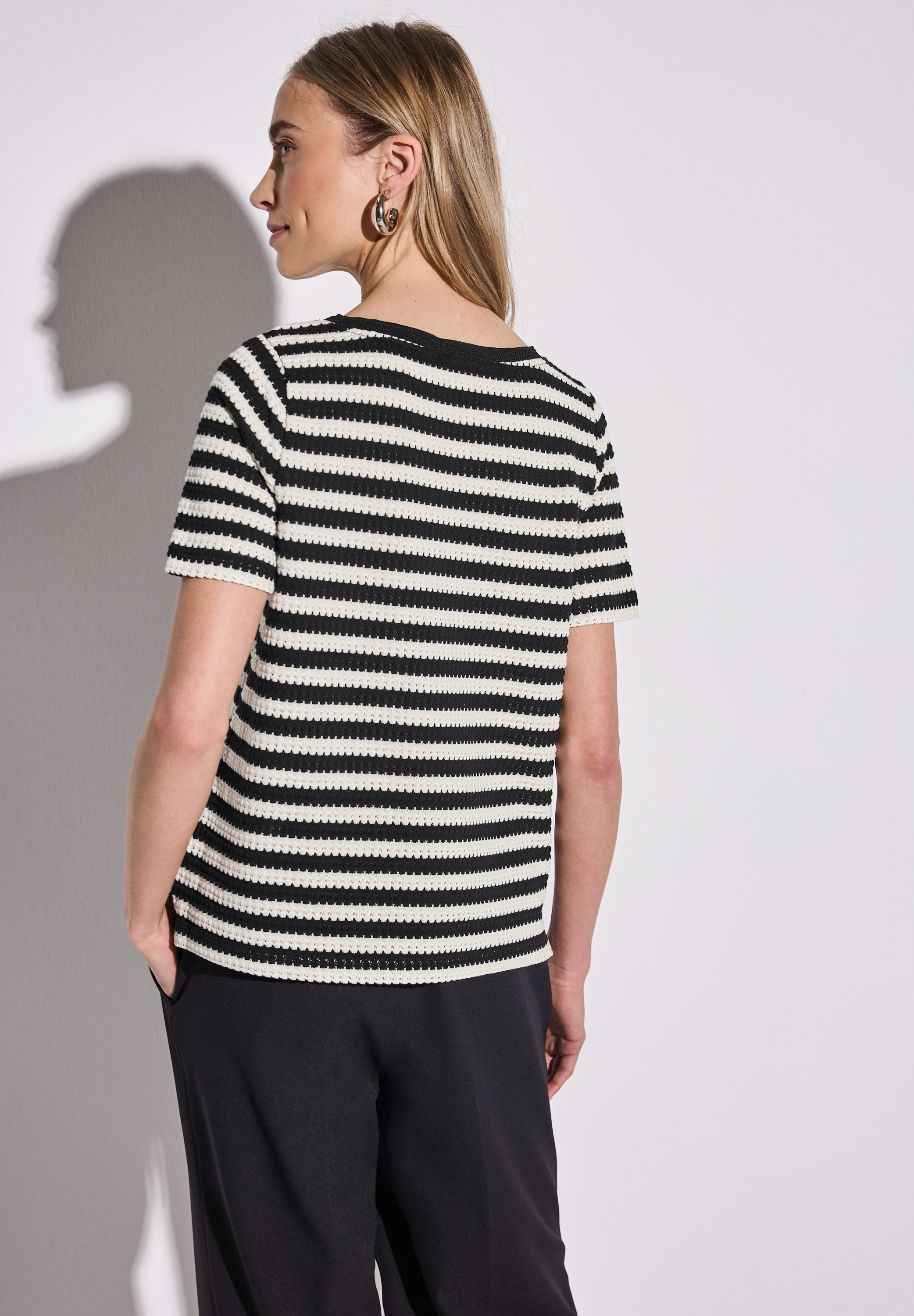 Strick-Look Streifenshirt
