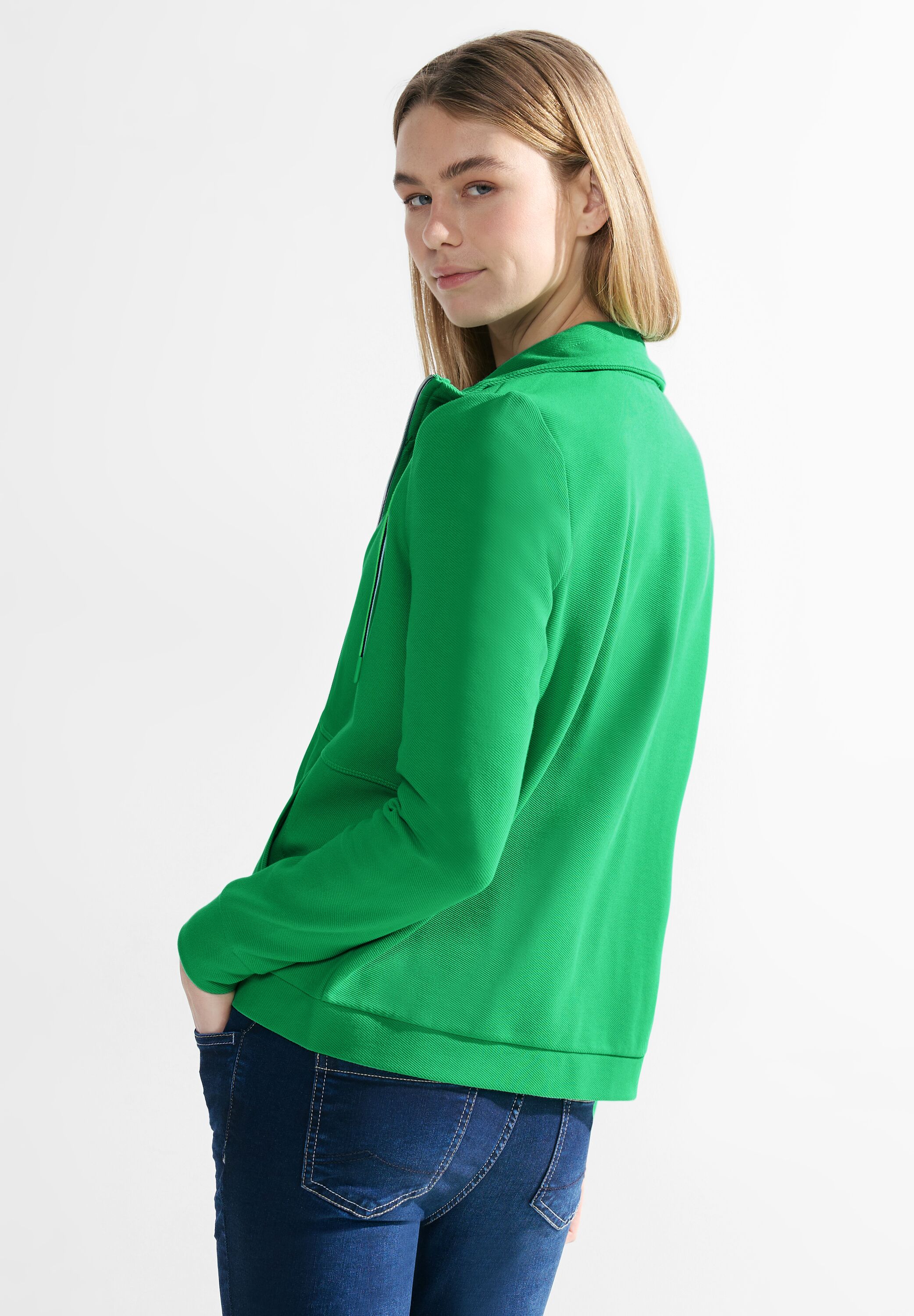Twill Sweatjacke