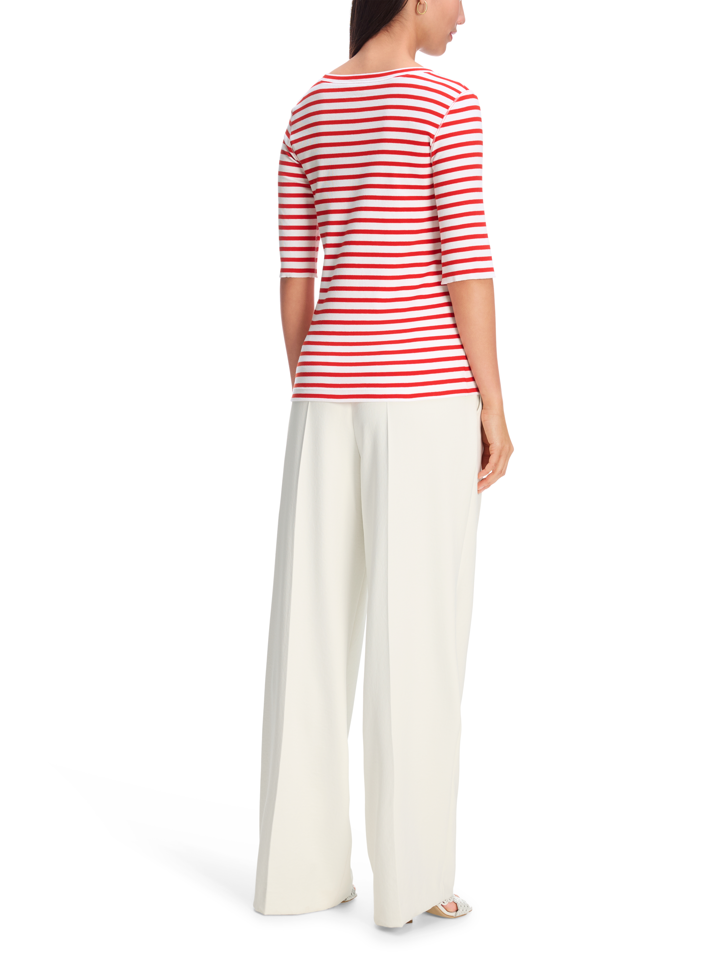 Ringel-T-Shirt aus Baumwoll-Ripp