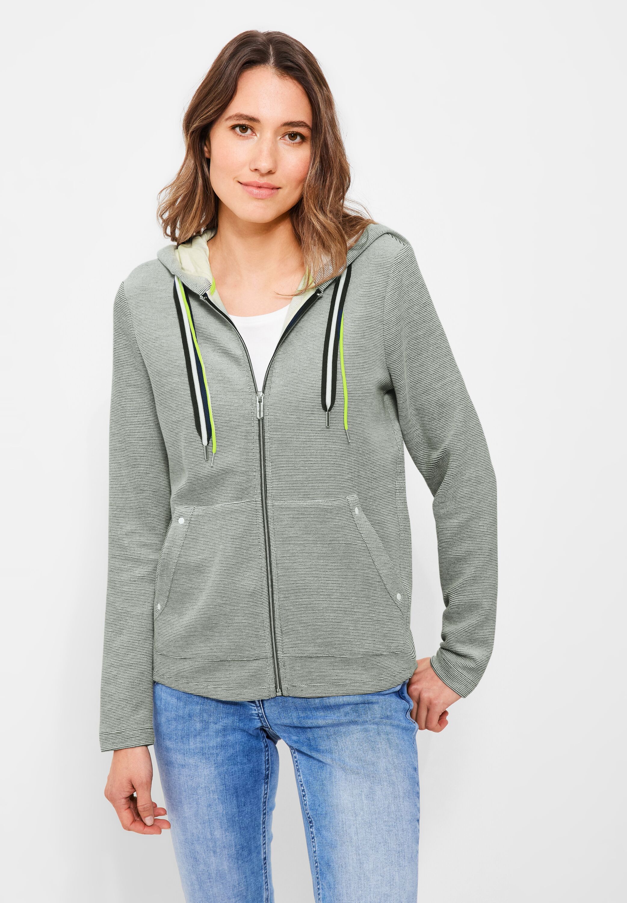 Shirtjacke mit Kapuze