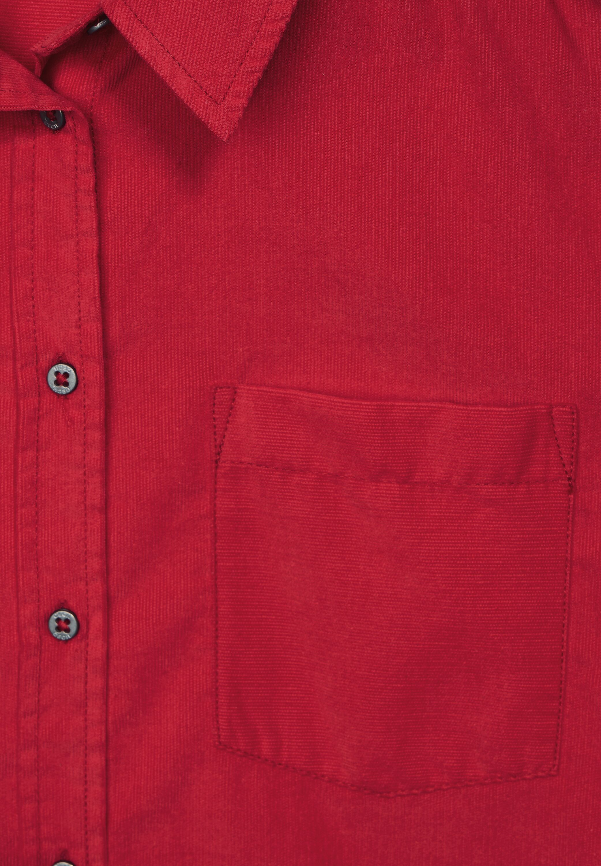 Cordbluse mit Hemdkragen