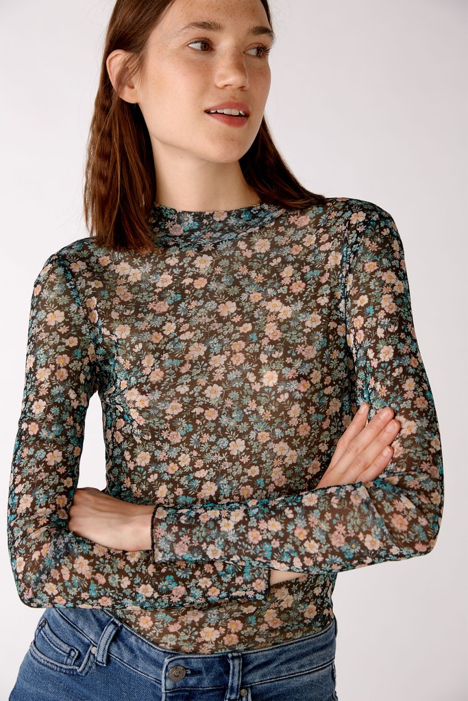 Langarmshirt mit floralem Print