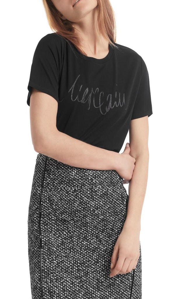 Logo-T-Shirt mit Glitter-Print