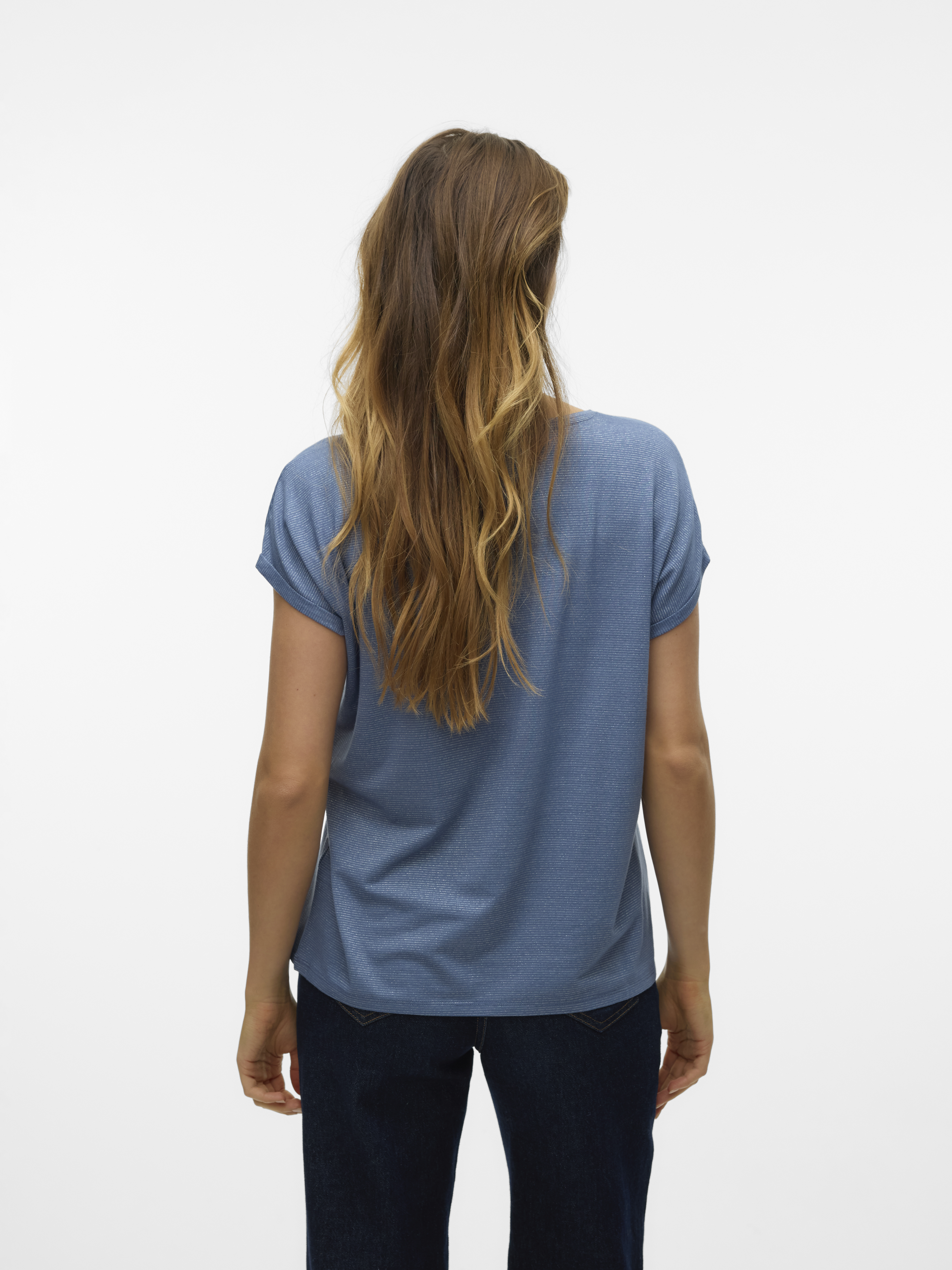 VMLAVA GLITTER SS TOP STRIPE JRS NOOS