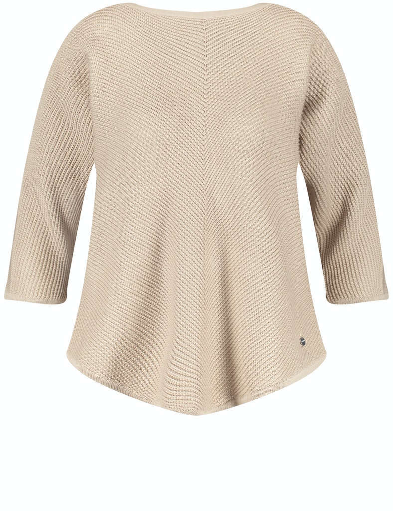 3/4 Arm Pullover mit spitz zulaufendem Saum