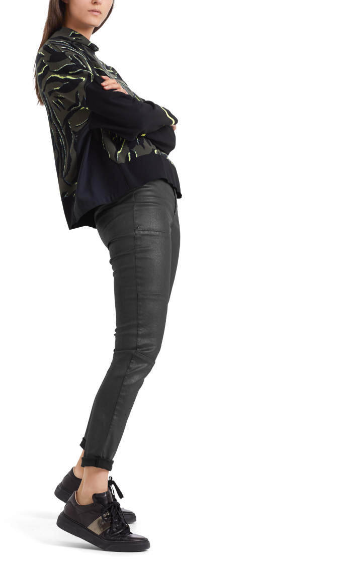 Jeans mit Leder-Finish