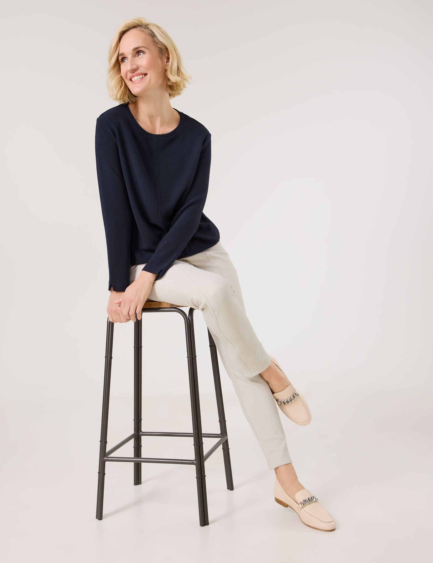 Langarmshirt mit Paspel