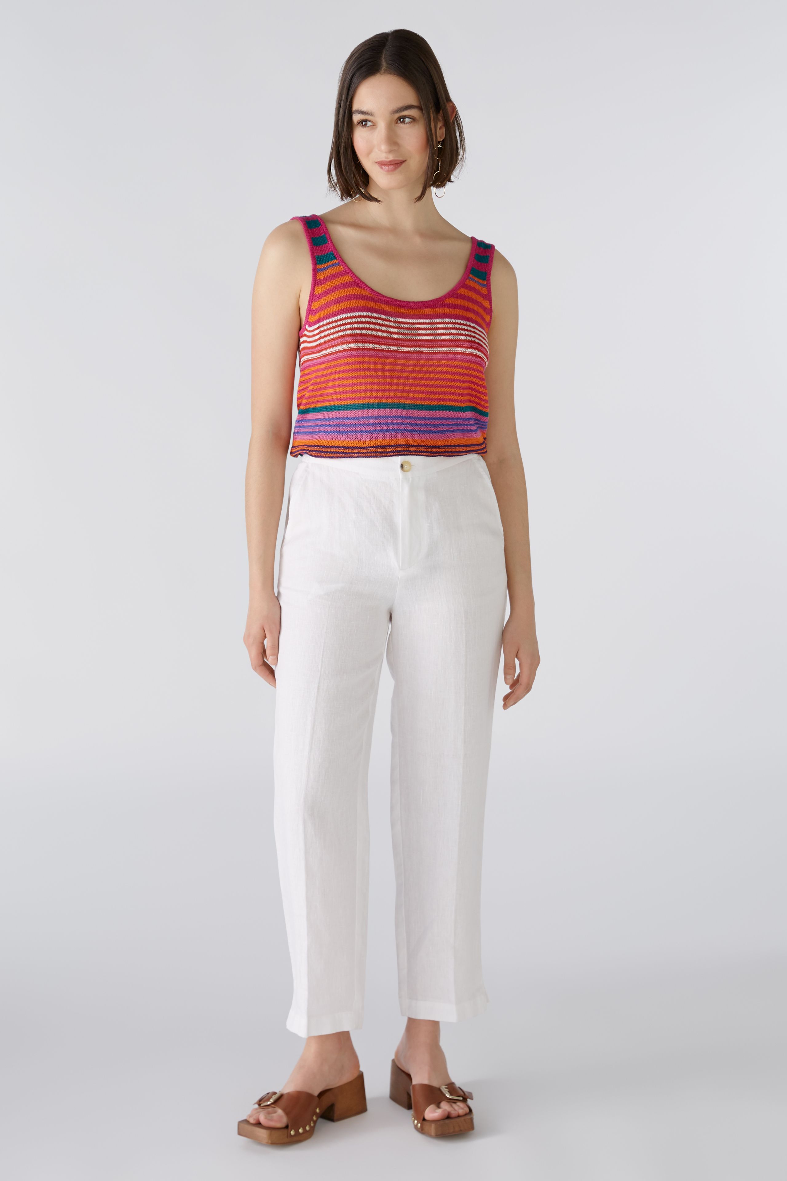 Leinenhose Mid waist , cropped