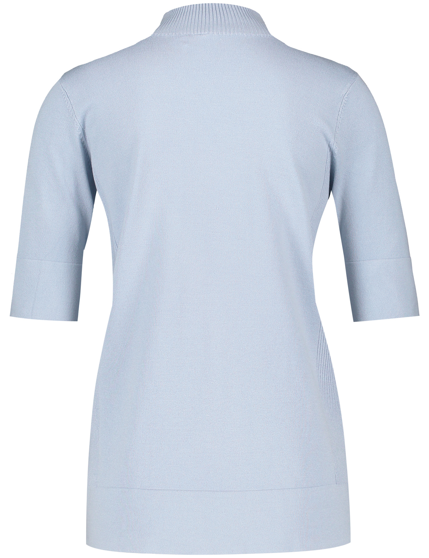 Kurzarmpullover aus Feinstrick mit Stehkragen