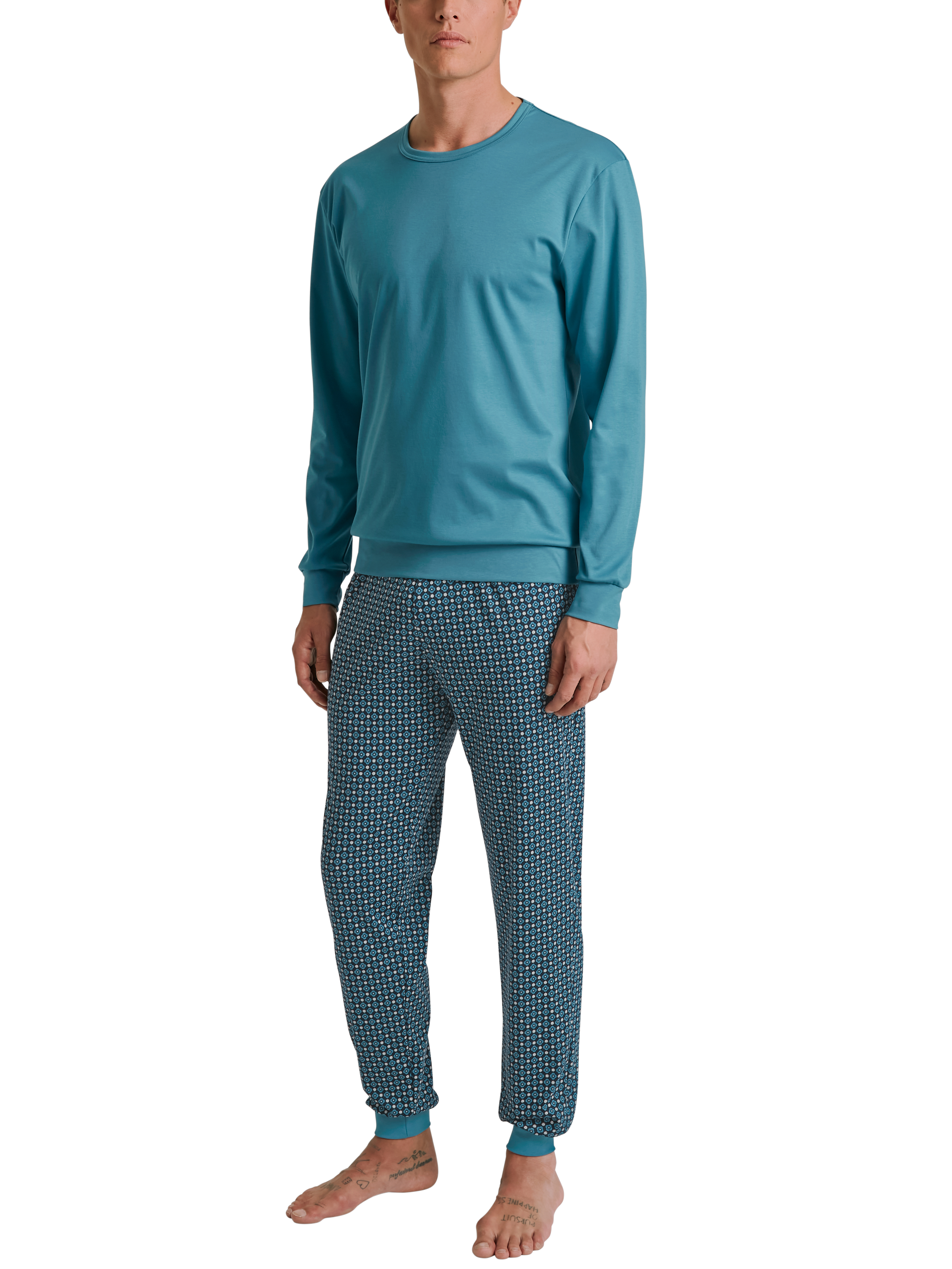 HERREN Pyjama mit Bündchen