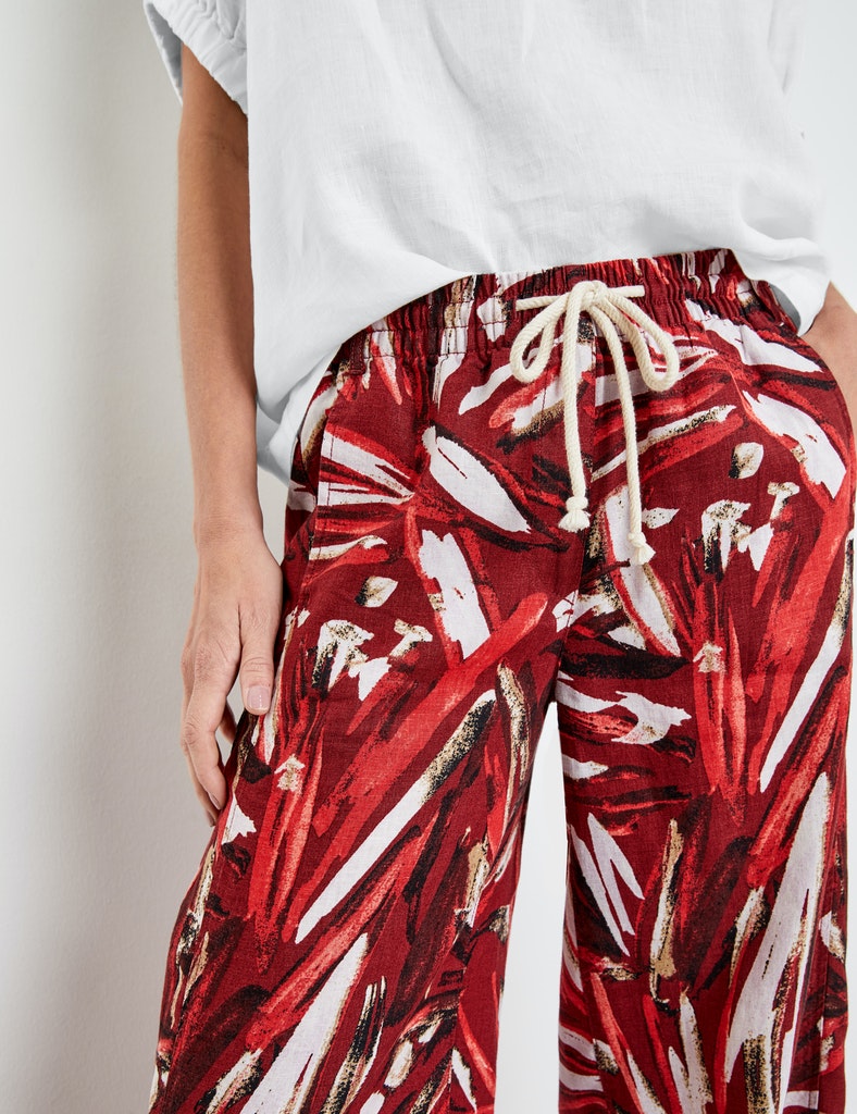 Gemusterte Hose aus Leinen