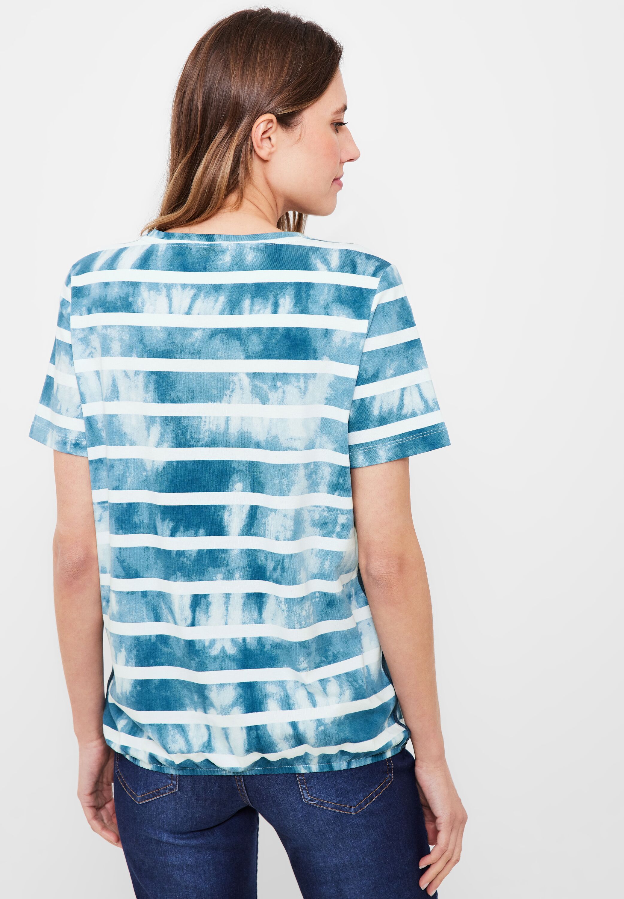 Streifenshirt mit Frontprint