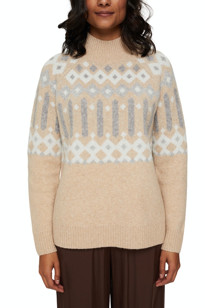 Mit Wolle: Pullover mit Jacquard-Muster