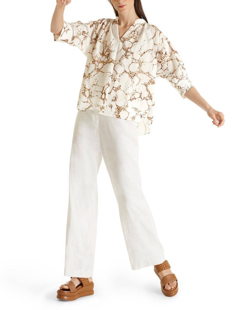 Print-Blusenshirt aus Seiden-Mix