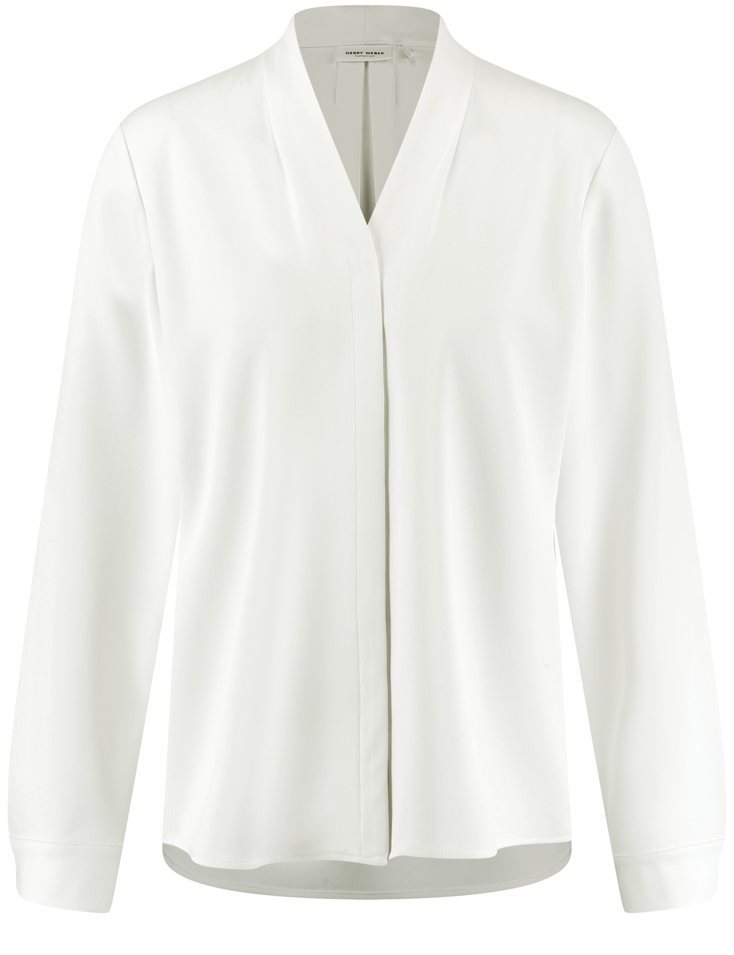 Langarmbluse mit gelegten Falten