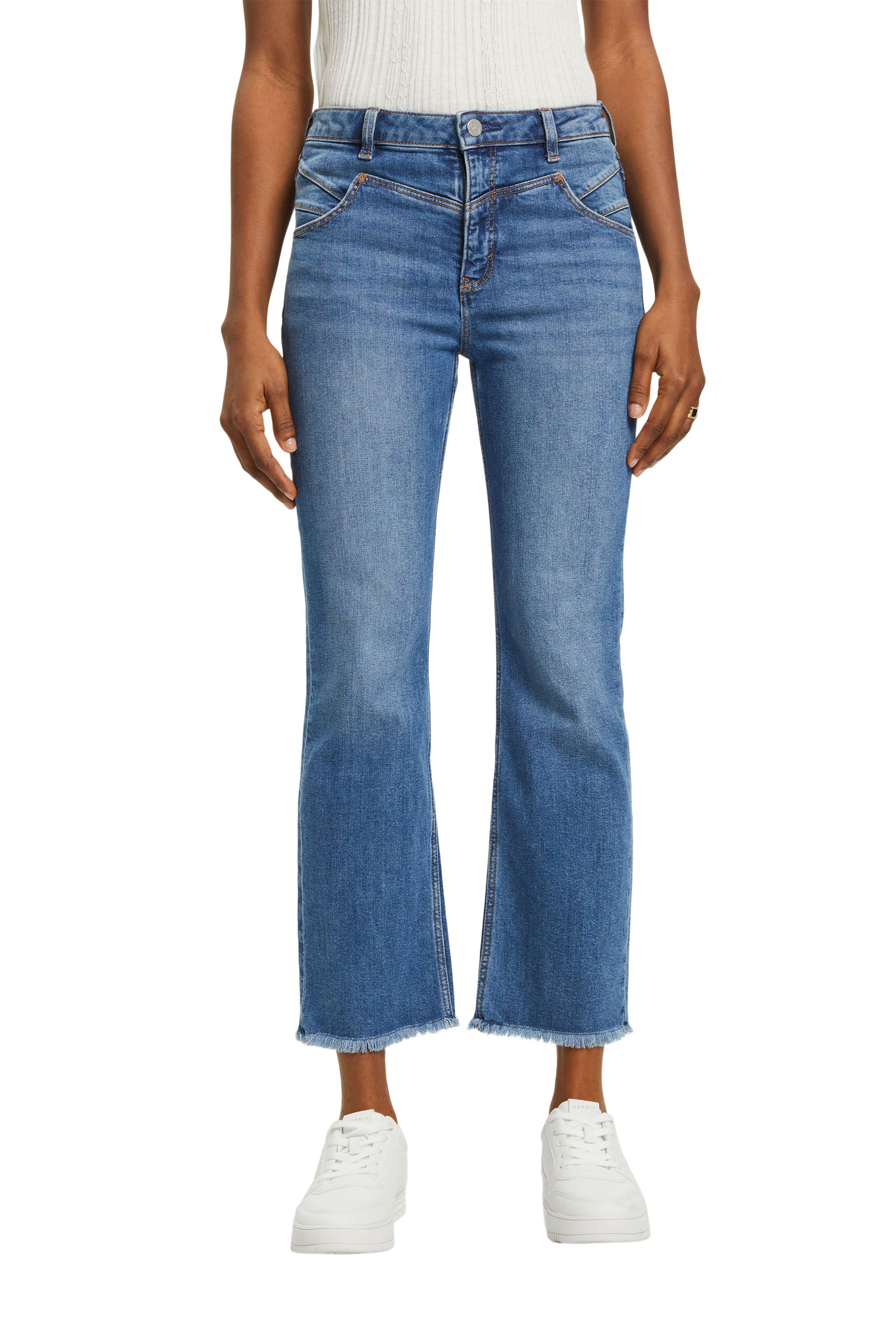 Ausgestellte Baumwolljeans mit mittlerer Bundhöhe
