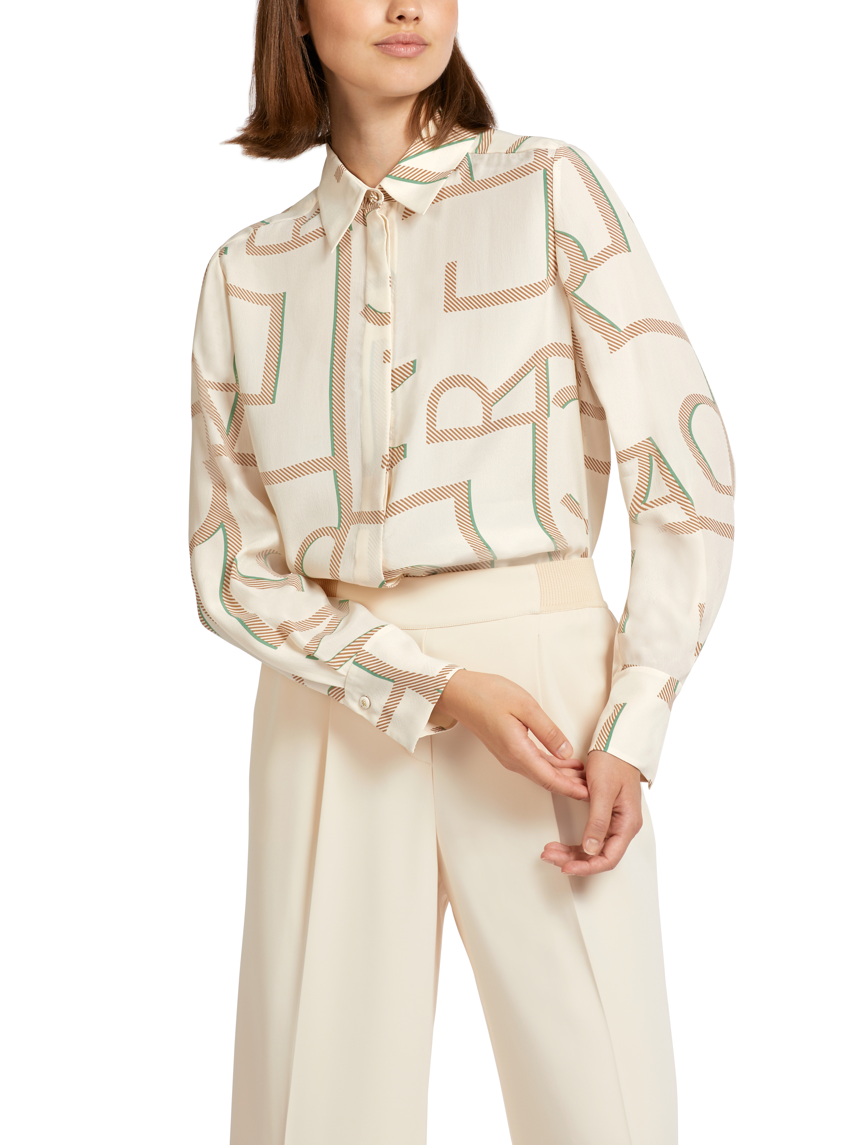 Bluse im MC-Schriftzug-Dessin