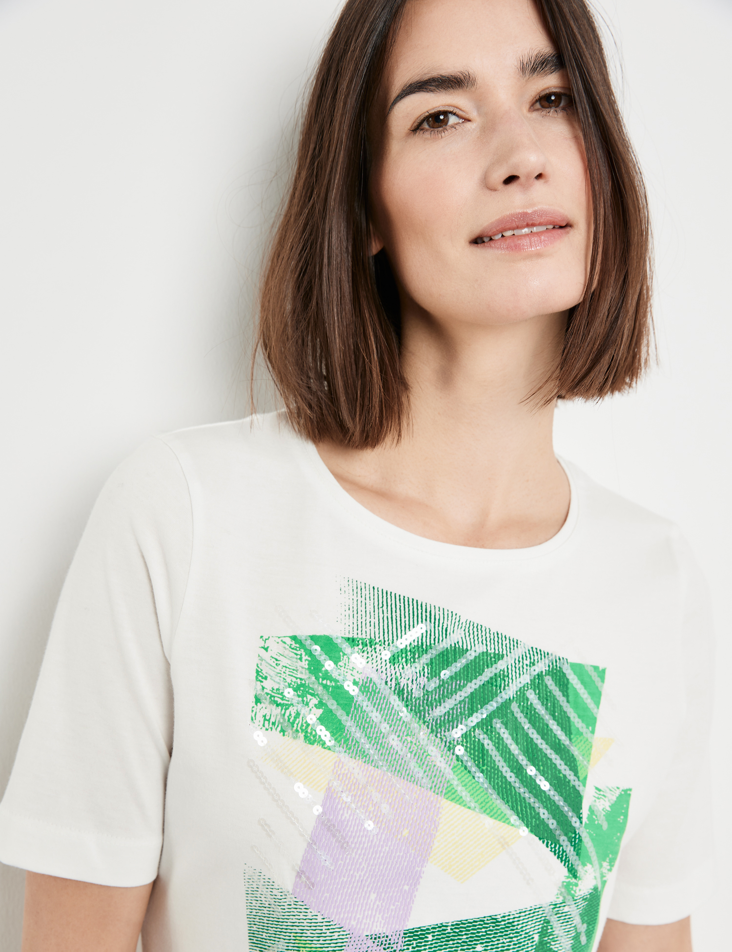 Halbarmshirt mit Pailetten