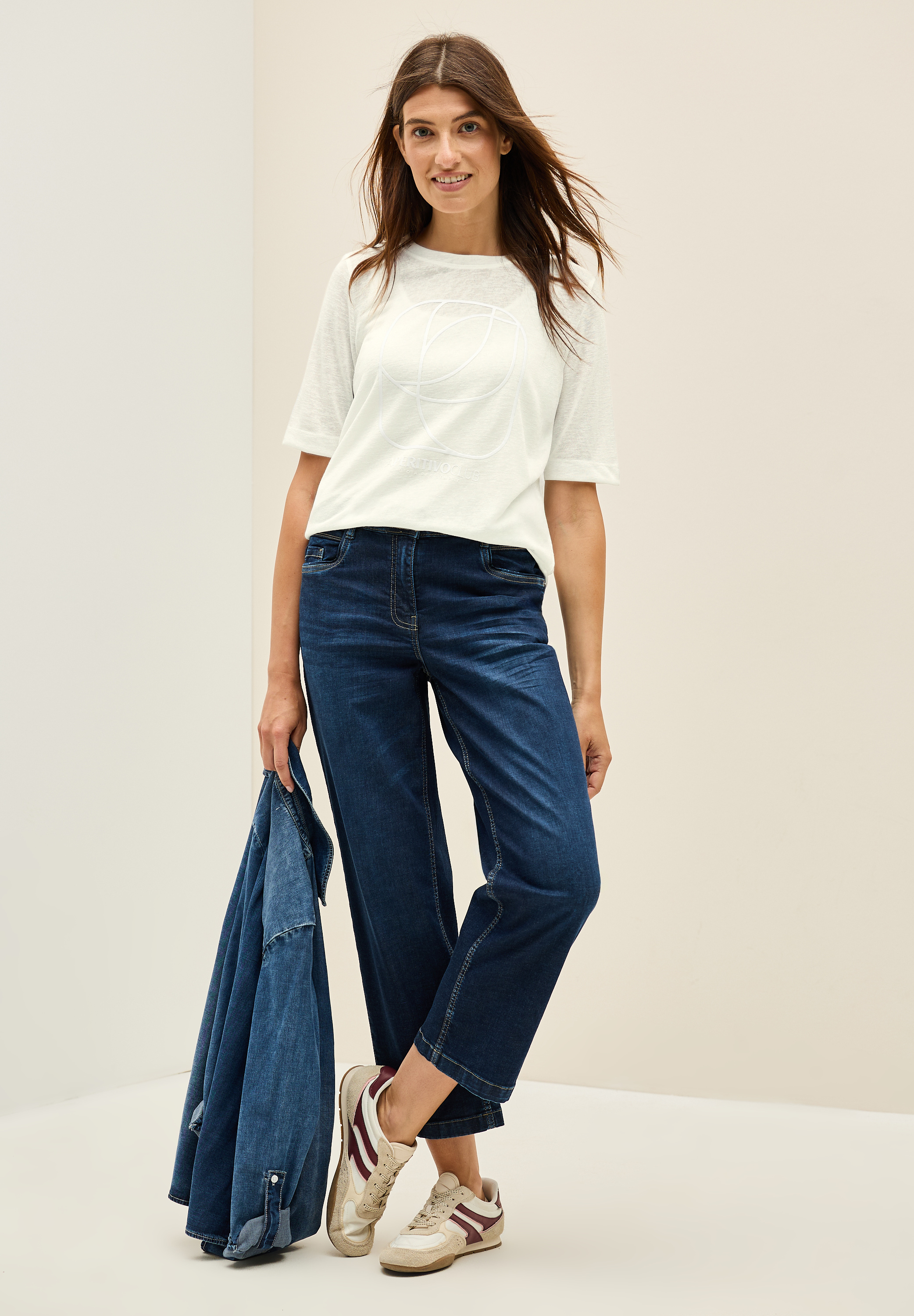 Shirt mit tonalem Print