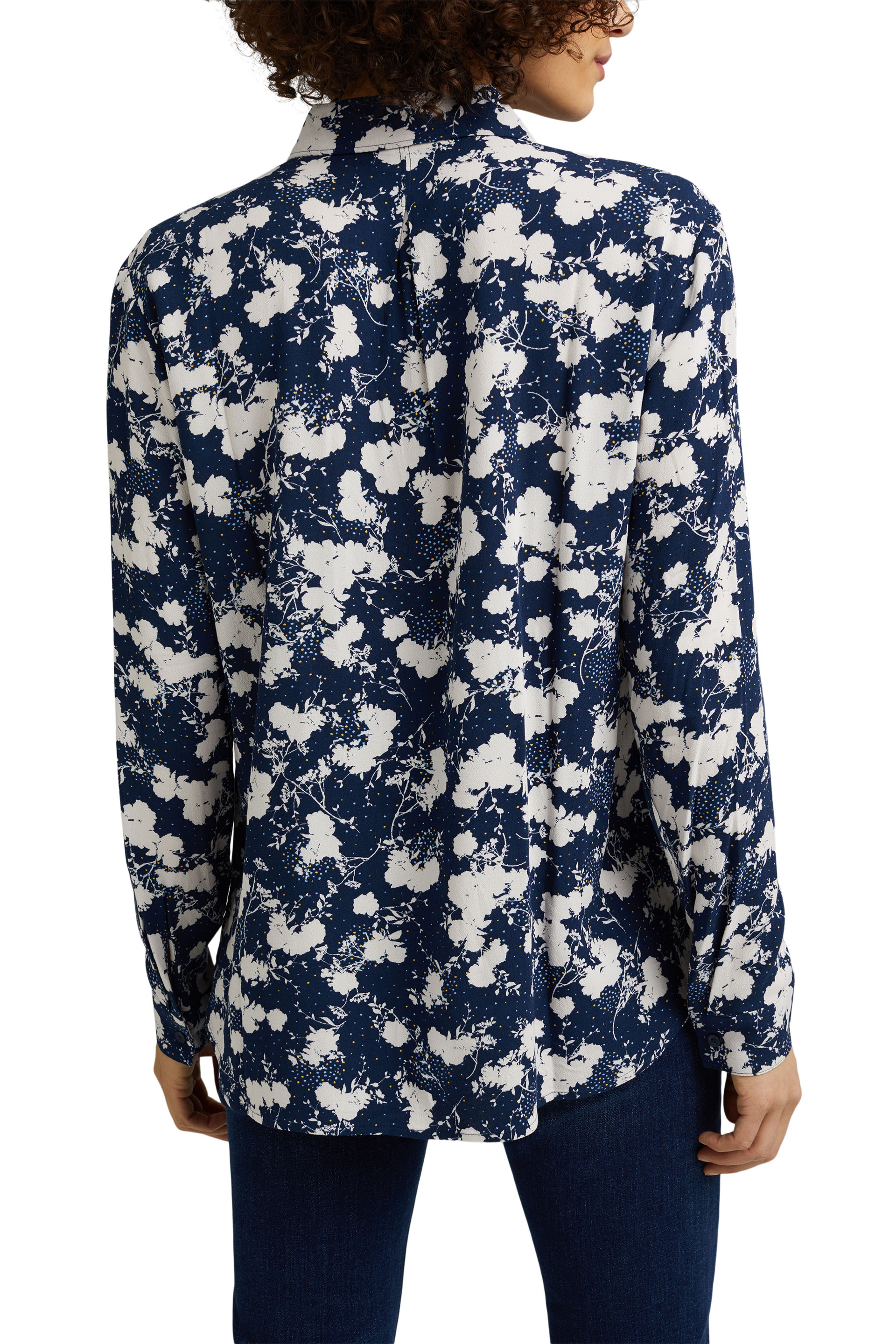 Fließende Hemdbluse mit modernem Blumen-Print