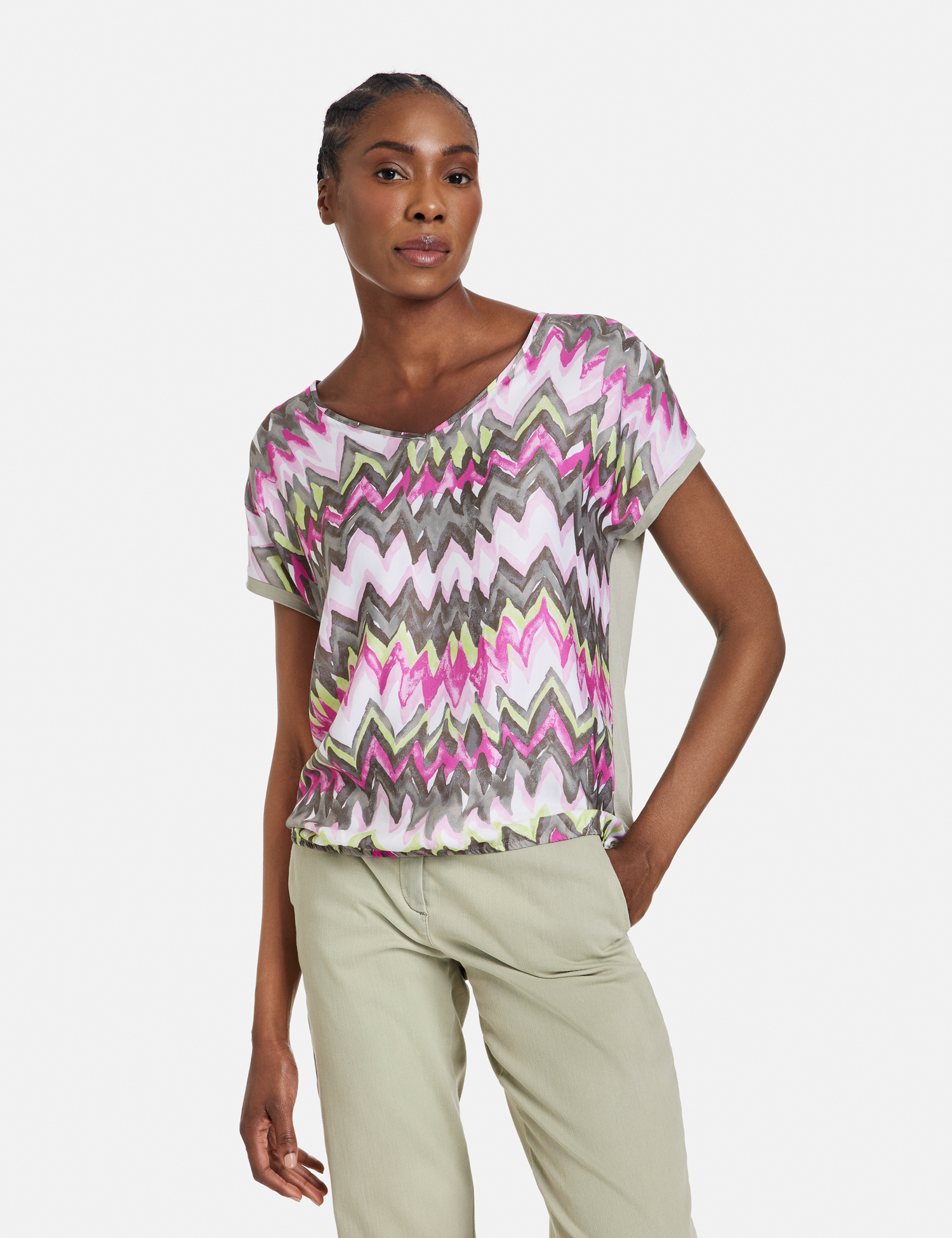 Gemustertes Kurzarmshirt