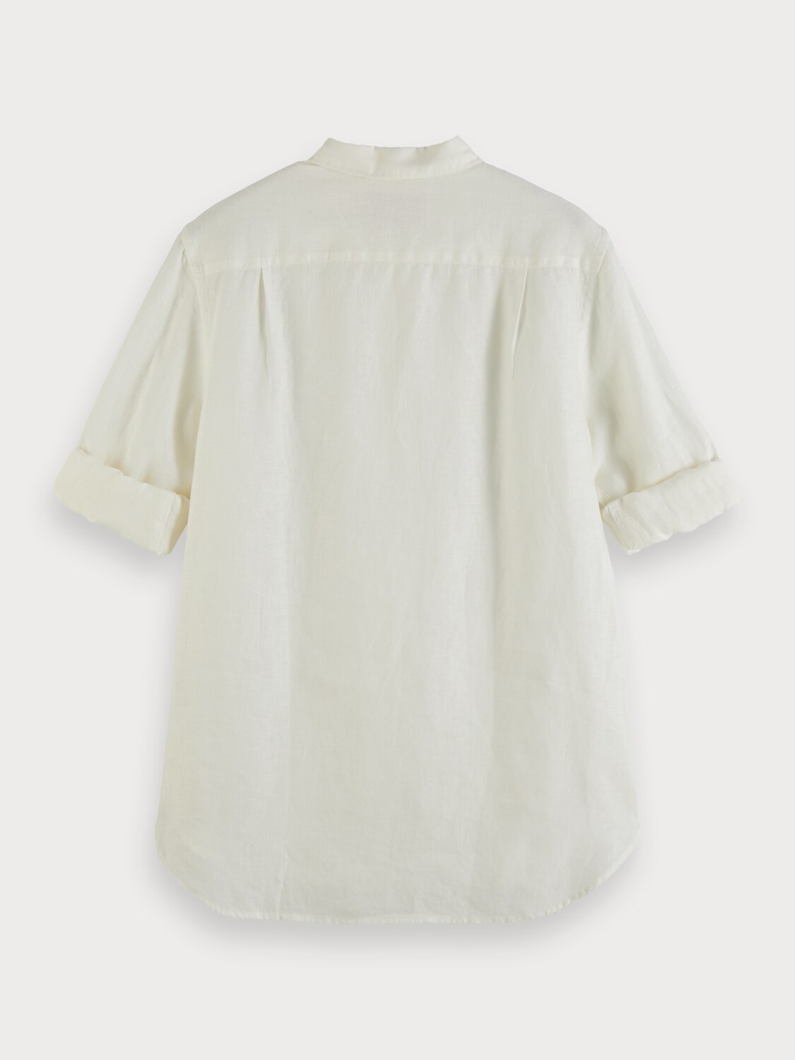REGULAR FIT- Garment-dyed linen shirt with sleeve roll-up