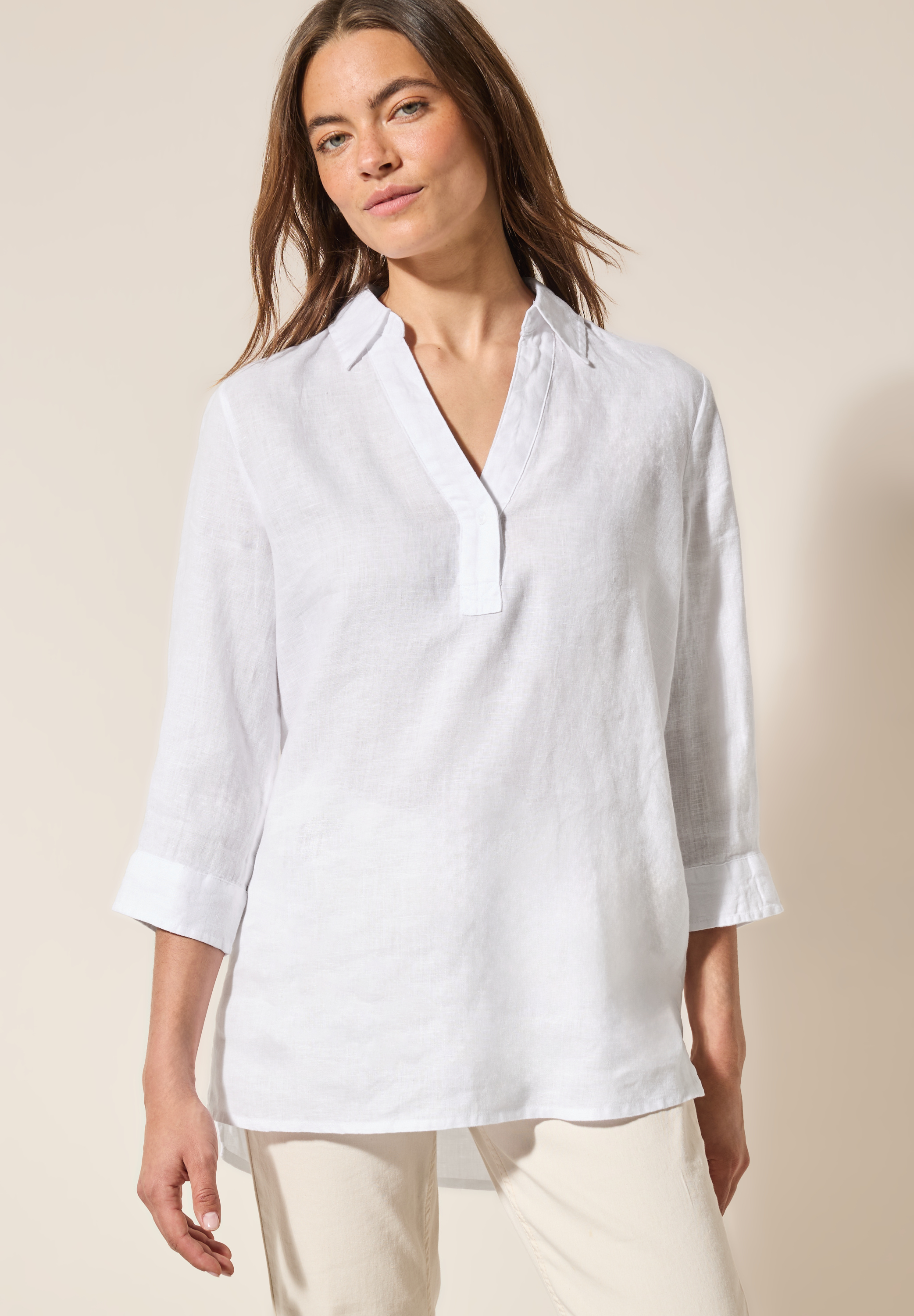 Leinen-Longbluse
