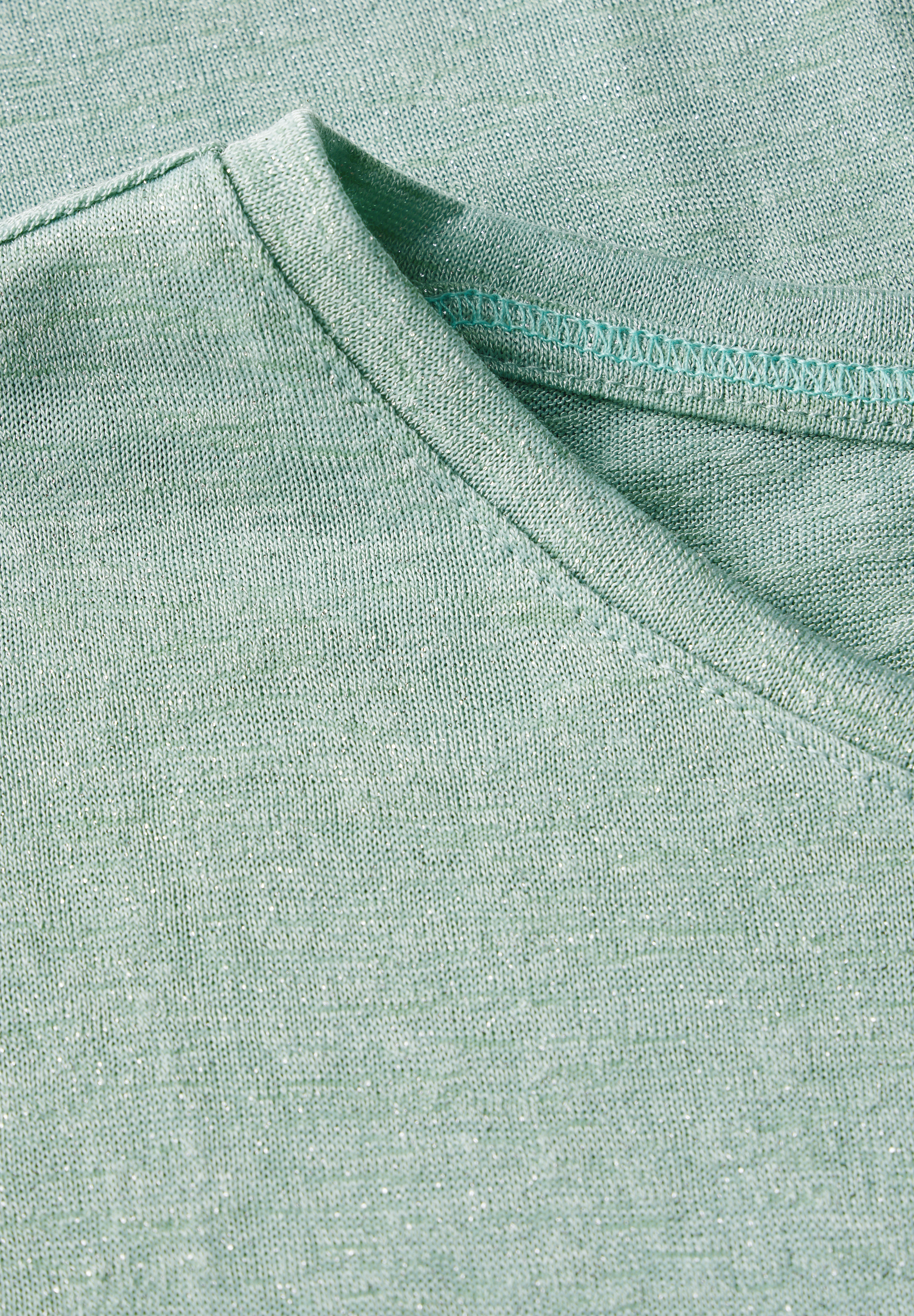 Leinen-Look Glitzer-Shirt
