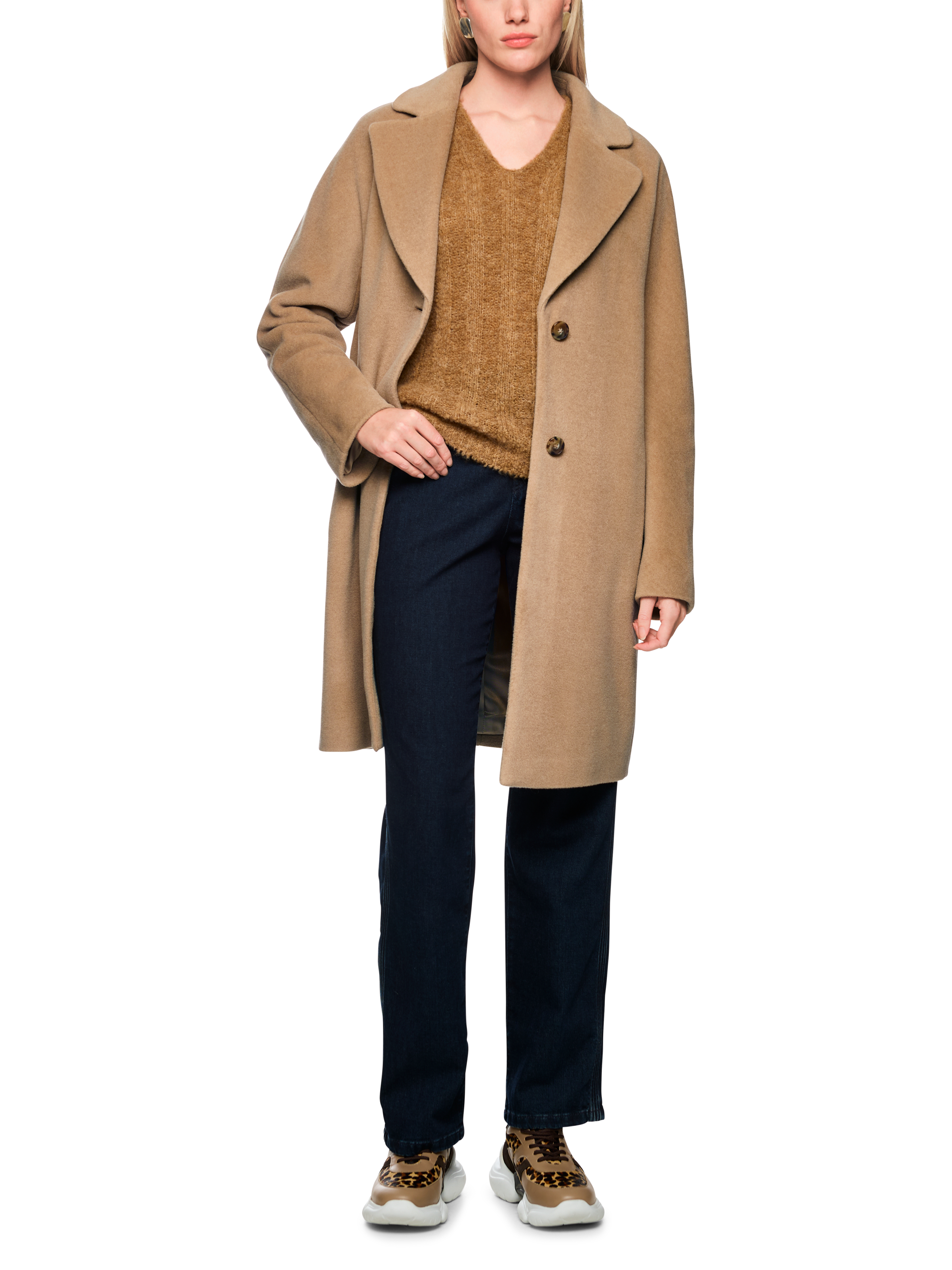 Weiter Mantel aus Alpaka-Woll-Mix