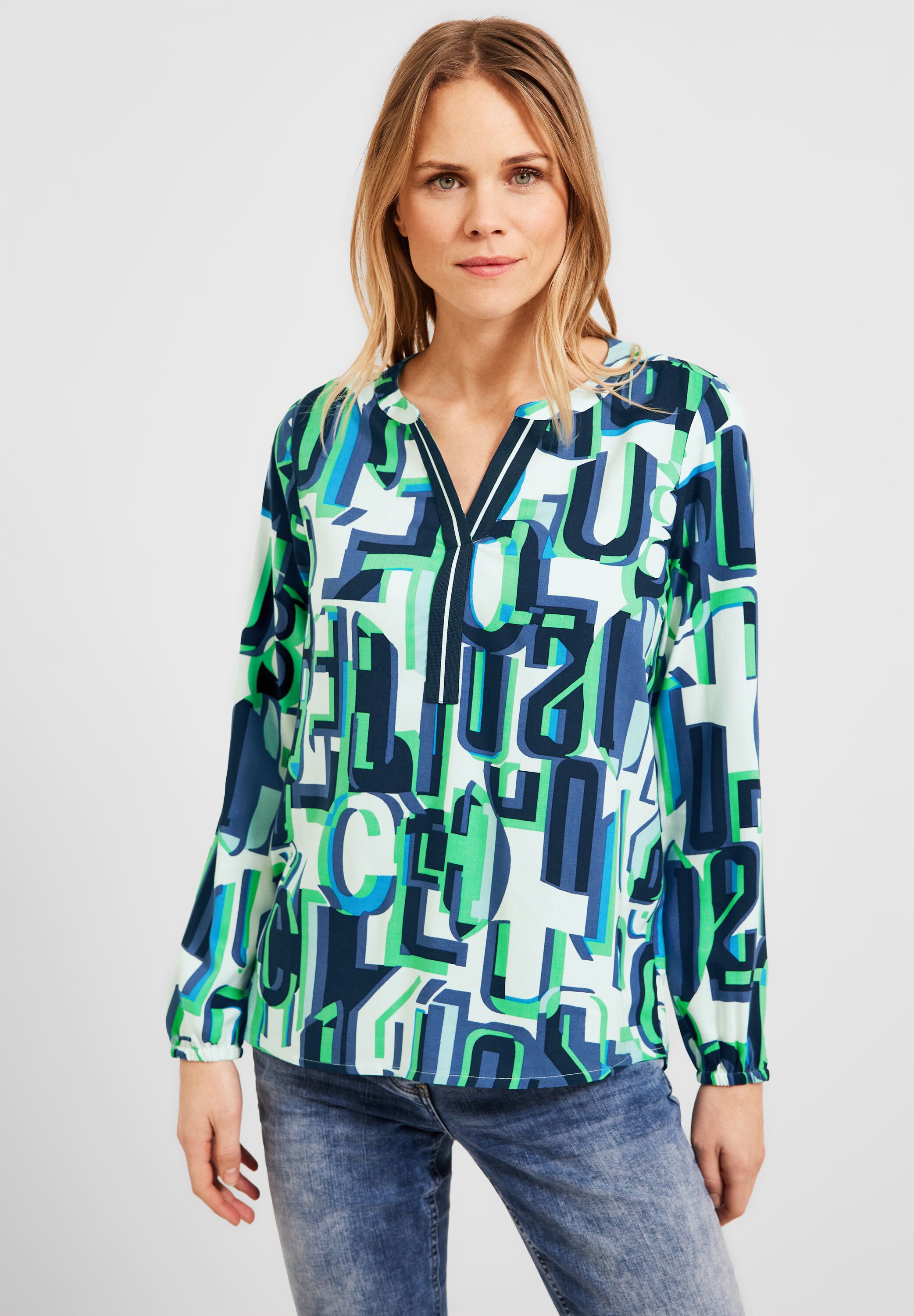 Multicolor Print Bluse